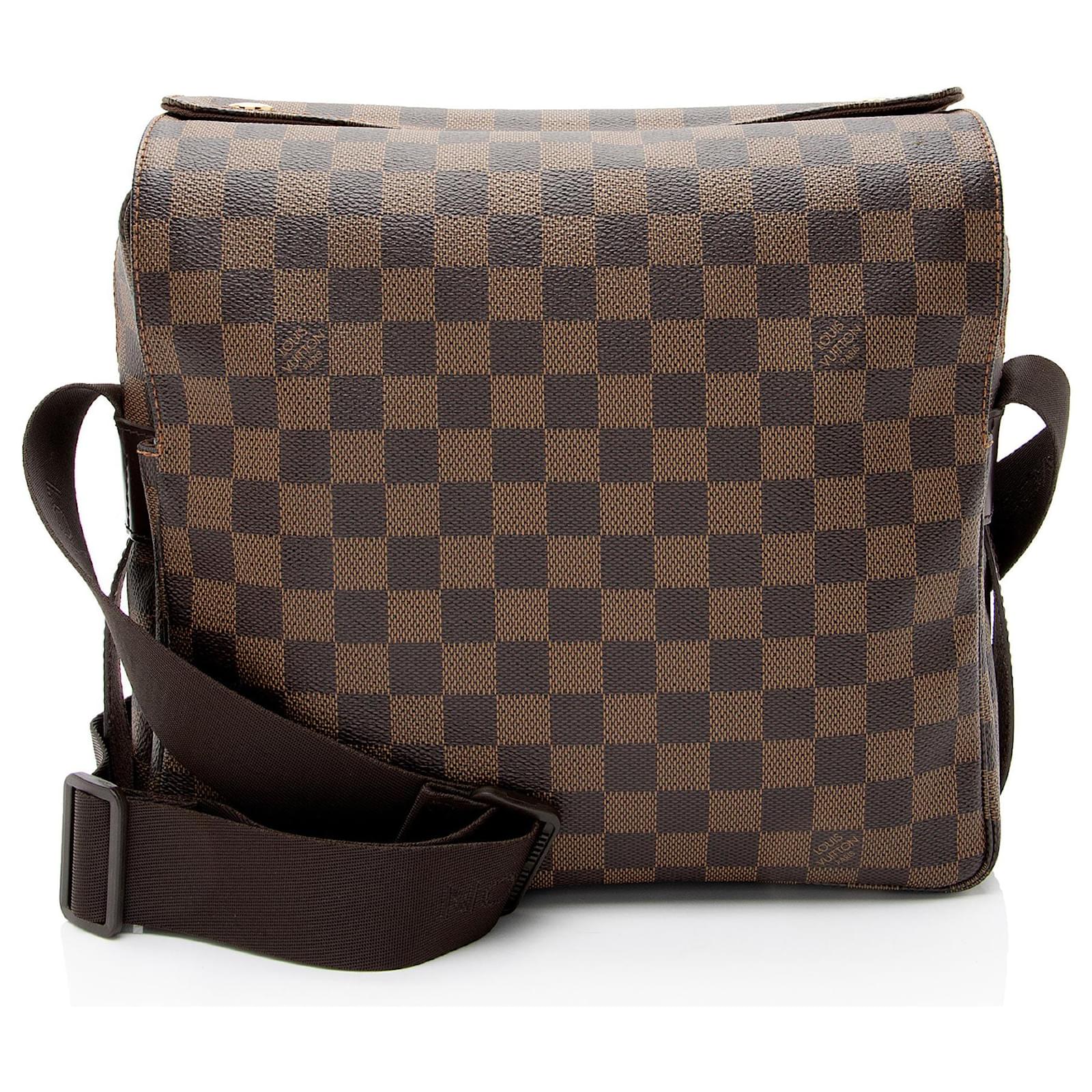 Louis Vuitton Damier Ebene Naviglio Messenger Brown Leather  ref.2326284