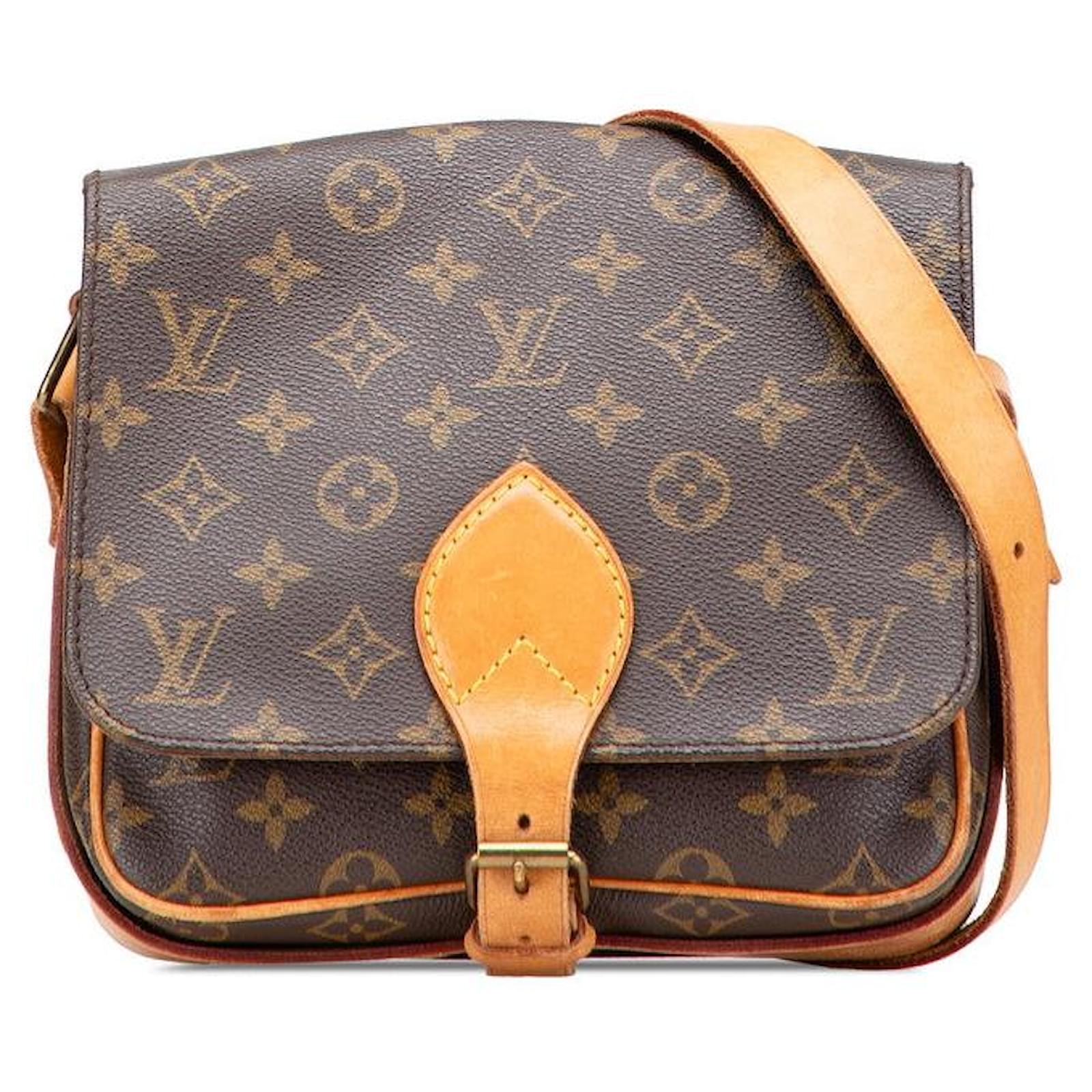 Louis Vuitton Cartouchiere 22 Monogram Shoulder Bag Metallic Bronze Cloth  ref.2326231
