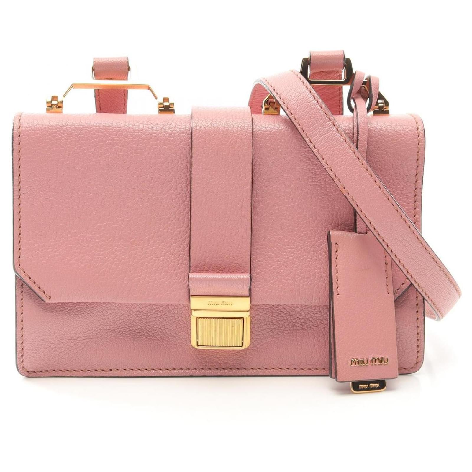 Miu Miu MADRAS Leather Shoulder Bag Pink  ref.2326203