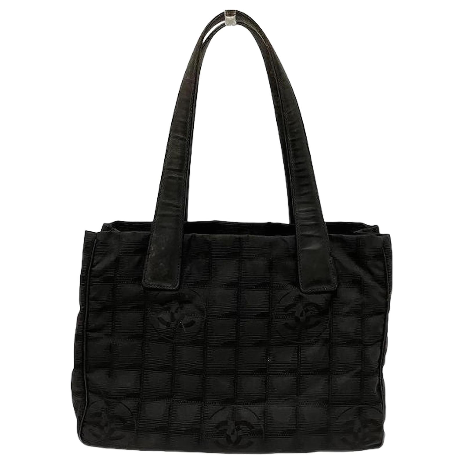Chanel New Travel Line Canvas Tote Bag Black Cloth  ref.2326189