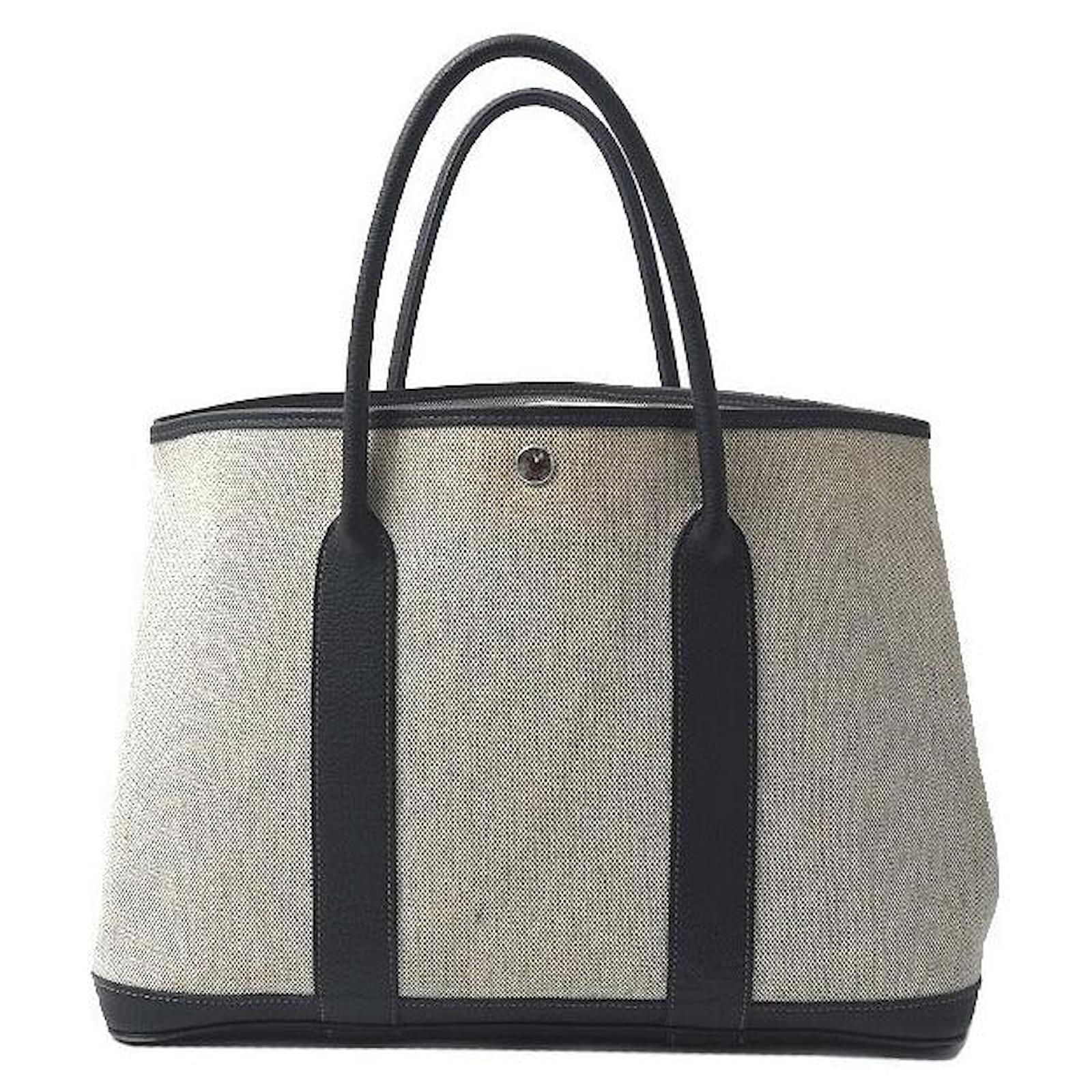 Hermès Hermes Garden Party Canvas×Leather Bag Brown Beige Cloth  ref.2326149