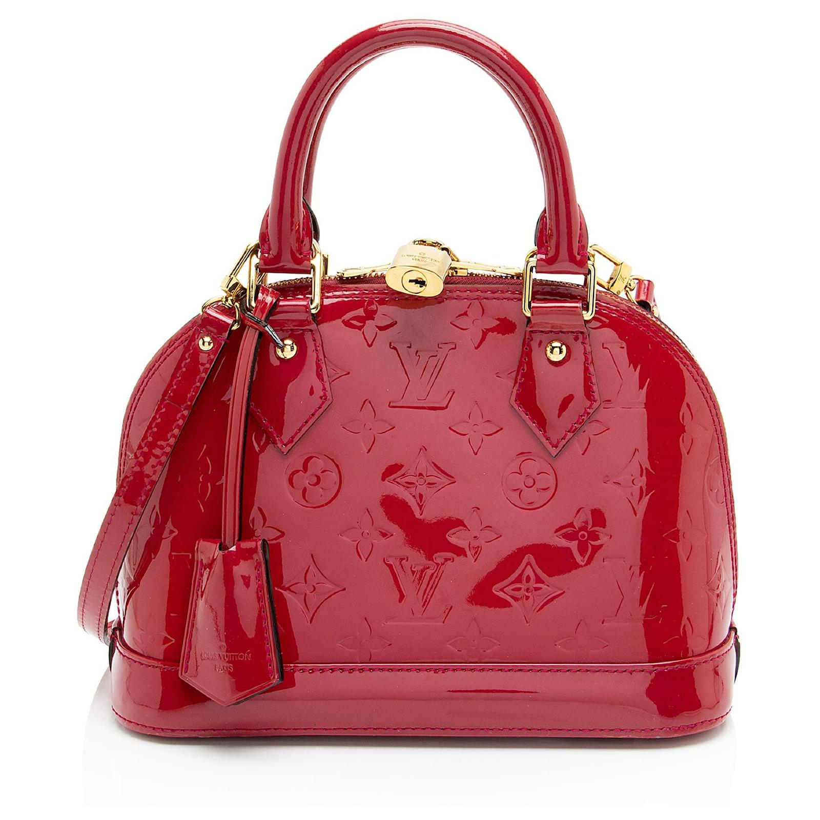 Louis Vuitton Monogram Vernis Alma BB Satchel Red Leather  ref.2326136