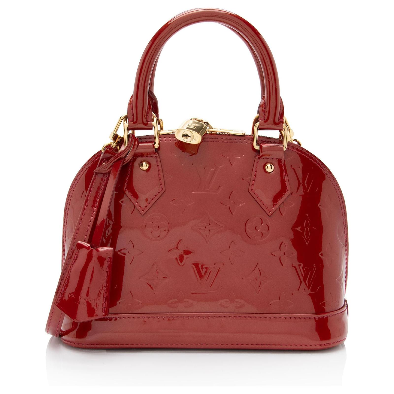 Louis Vuitton Monogram Vernis Alma BB Satchel Red Leather  ref.2326123