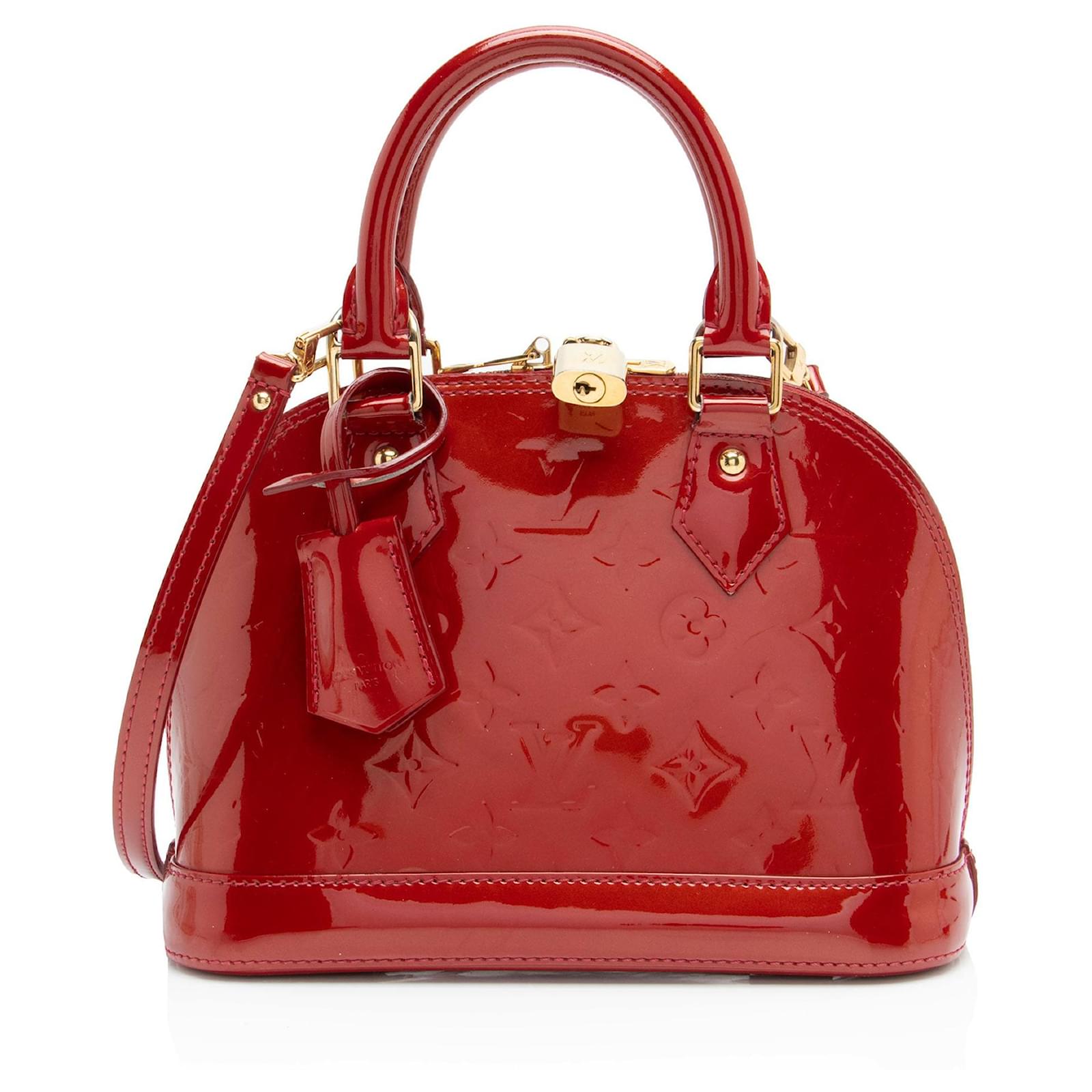 Louis Vuitton Monogram Vernis Alma BB Satchel Red Leather  ref.2325962