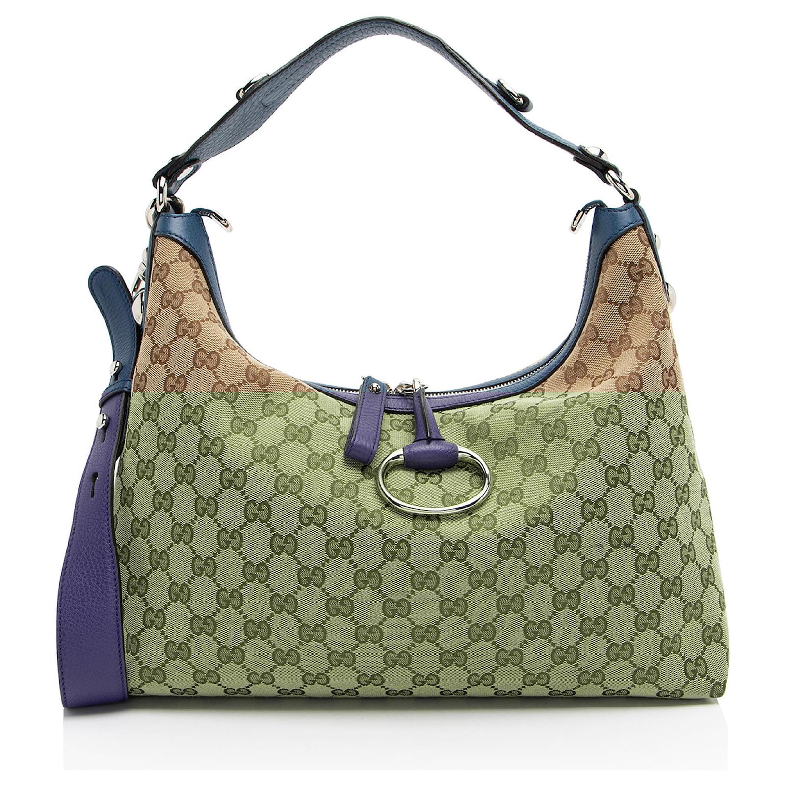 Gucci GG Canvas Icon Bit Medium Hobo Brown Beige Leather  ref.2325955