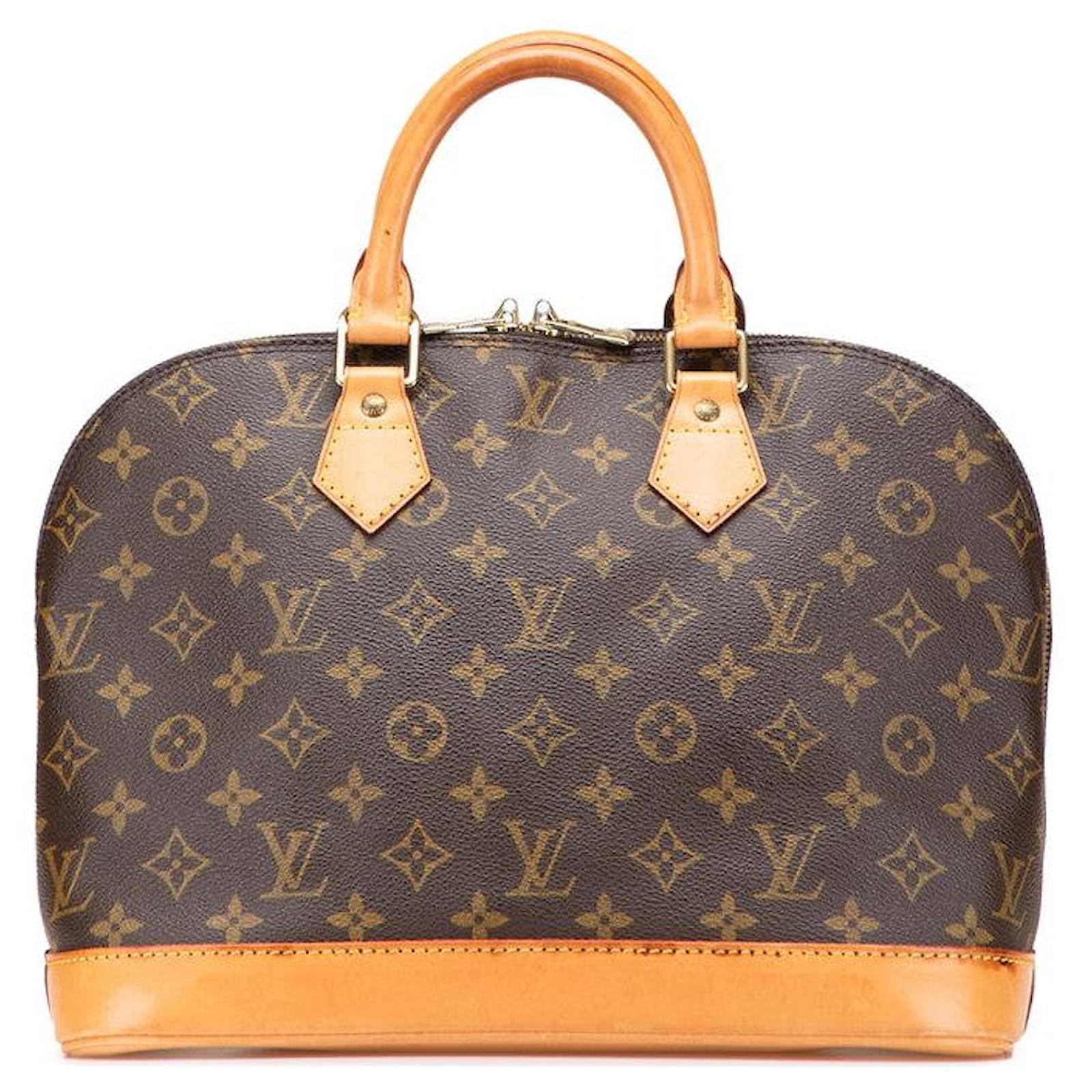 Louis Vuitton Alma PM Monogram Handbag Metallic Bronze Cloth  ref.2325948