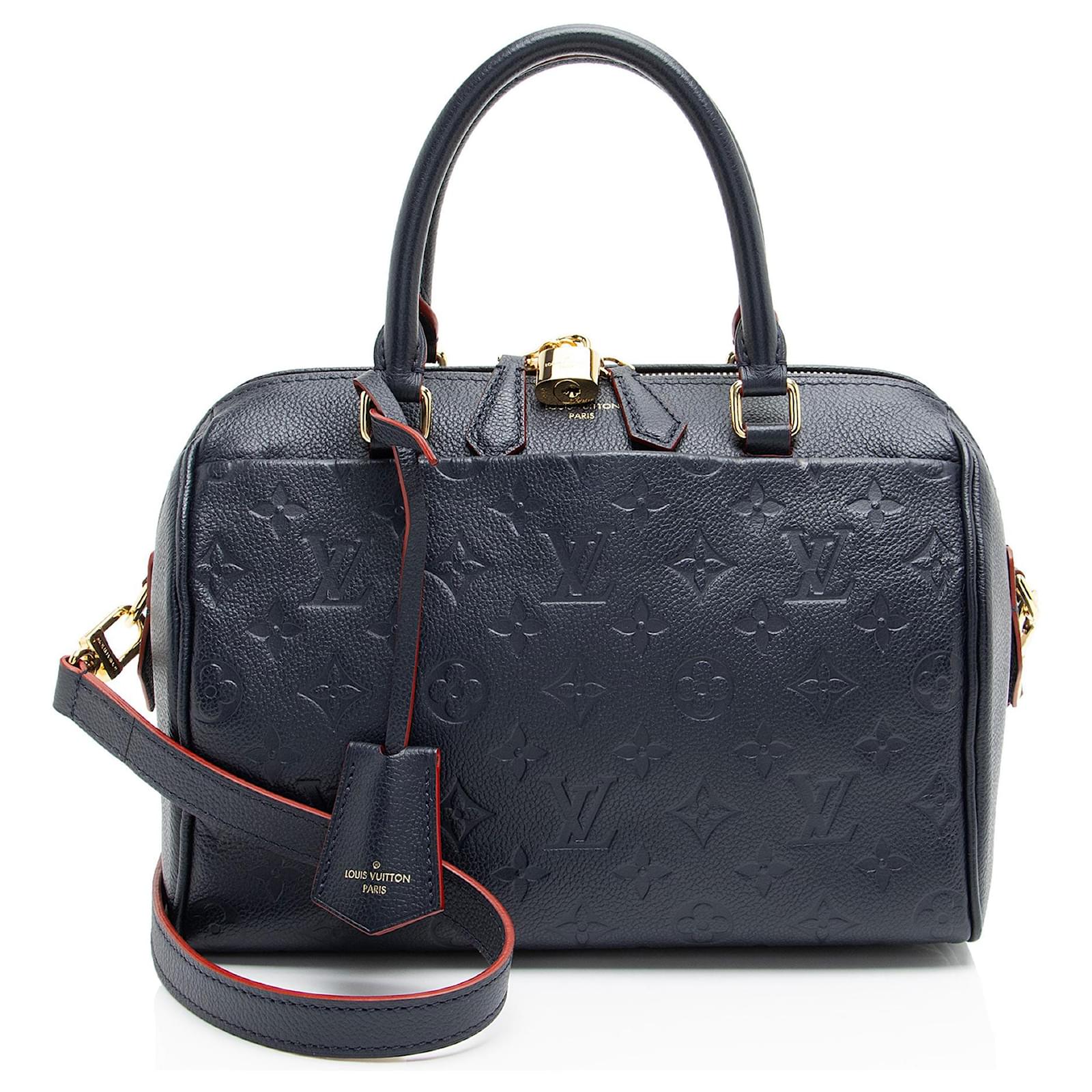 Louis Vuitton Monogram Empreinte Speedy Bandouliere 25 Satchel Blue Leather  ref.2325937
