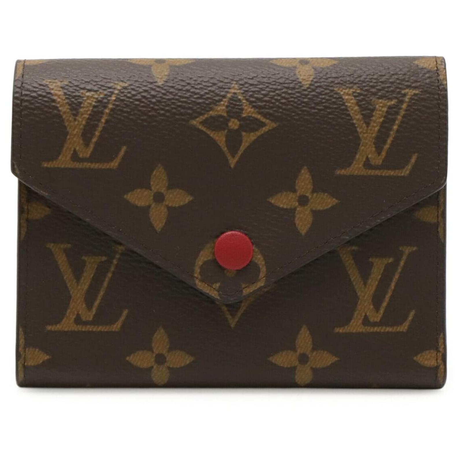 Louis Vuitton Portefeuille Victorine Monogram Tri-fold Wallet Pink Cloth  ref.2325924