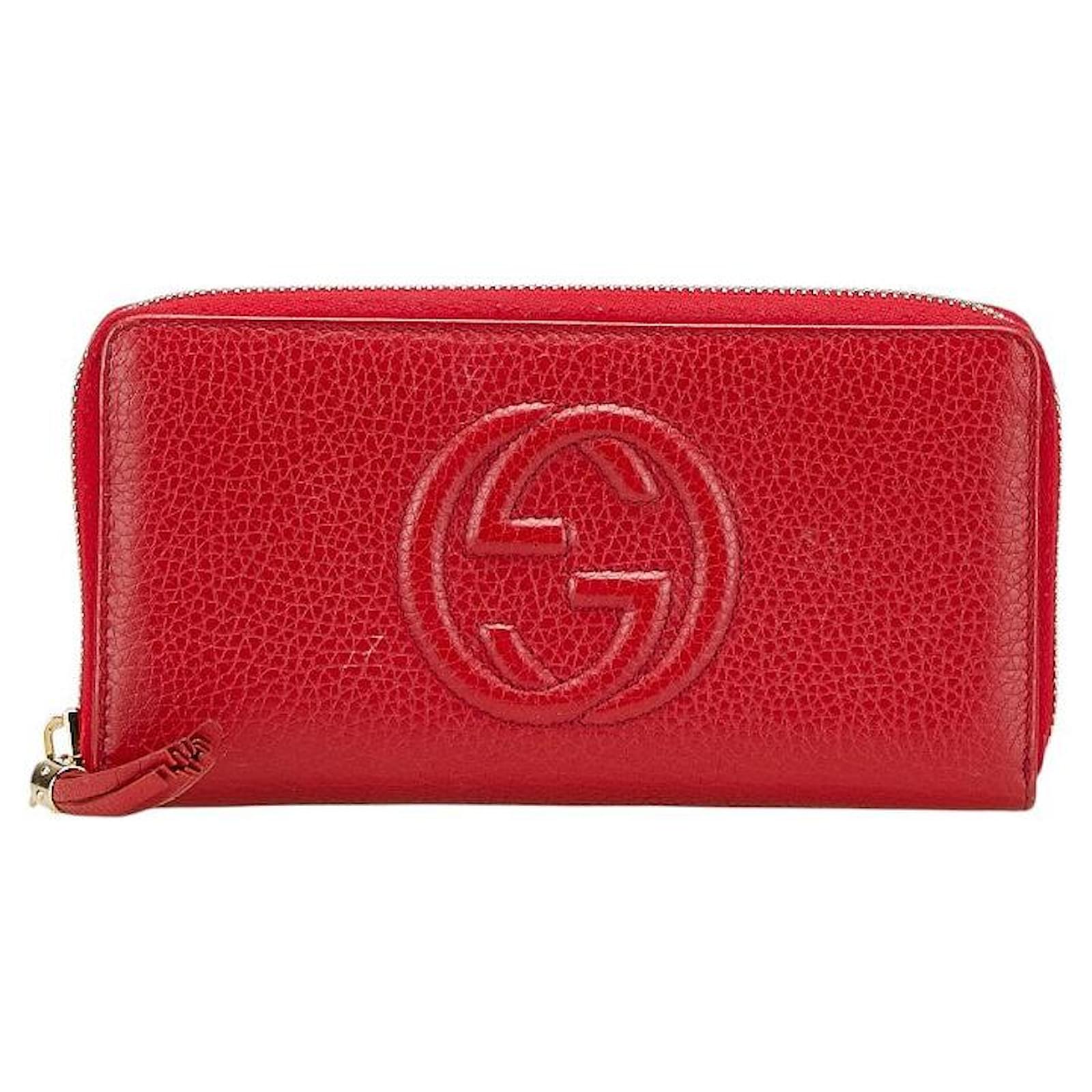 Gucci Soho Interlocking G Leather Long Wallet Red  ref.2325921