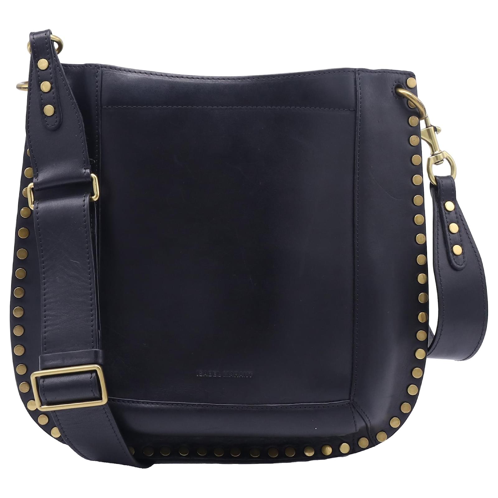  Isabel Marant Oskan Studded Crossbody Bag in Black Calf Leather Pony-style calfskin  ref.2325908
