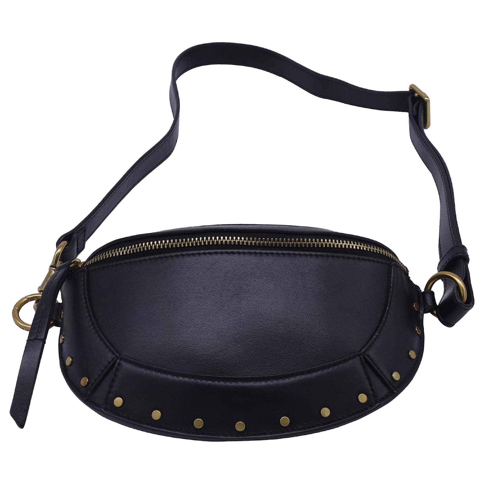  Isabel Marant Skano Studded Belt Bag in Black Calf Leather Pony-style calfskin  ref.2325775
