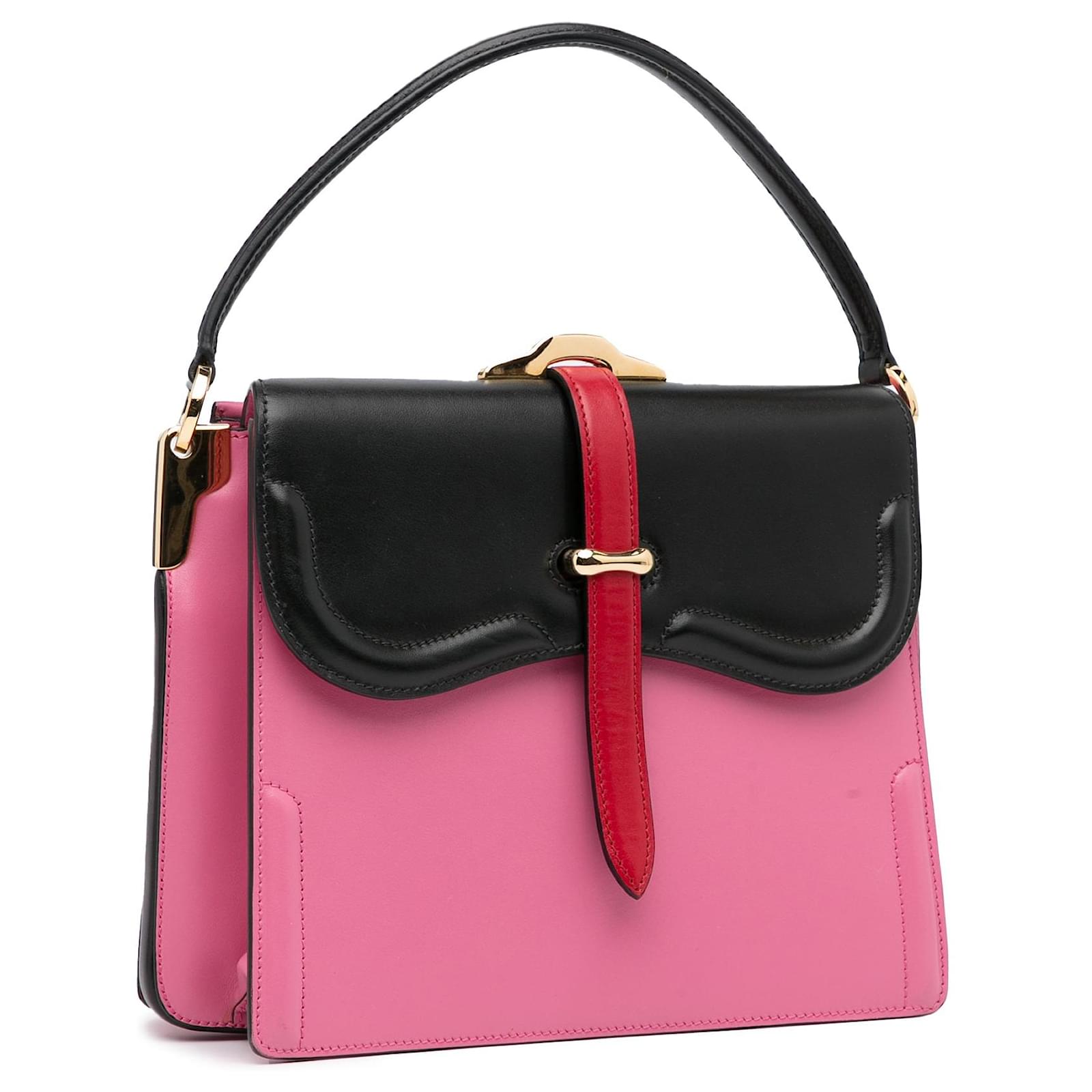 Prada Belle Satchel Pink Leather  ref.2325752