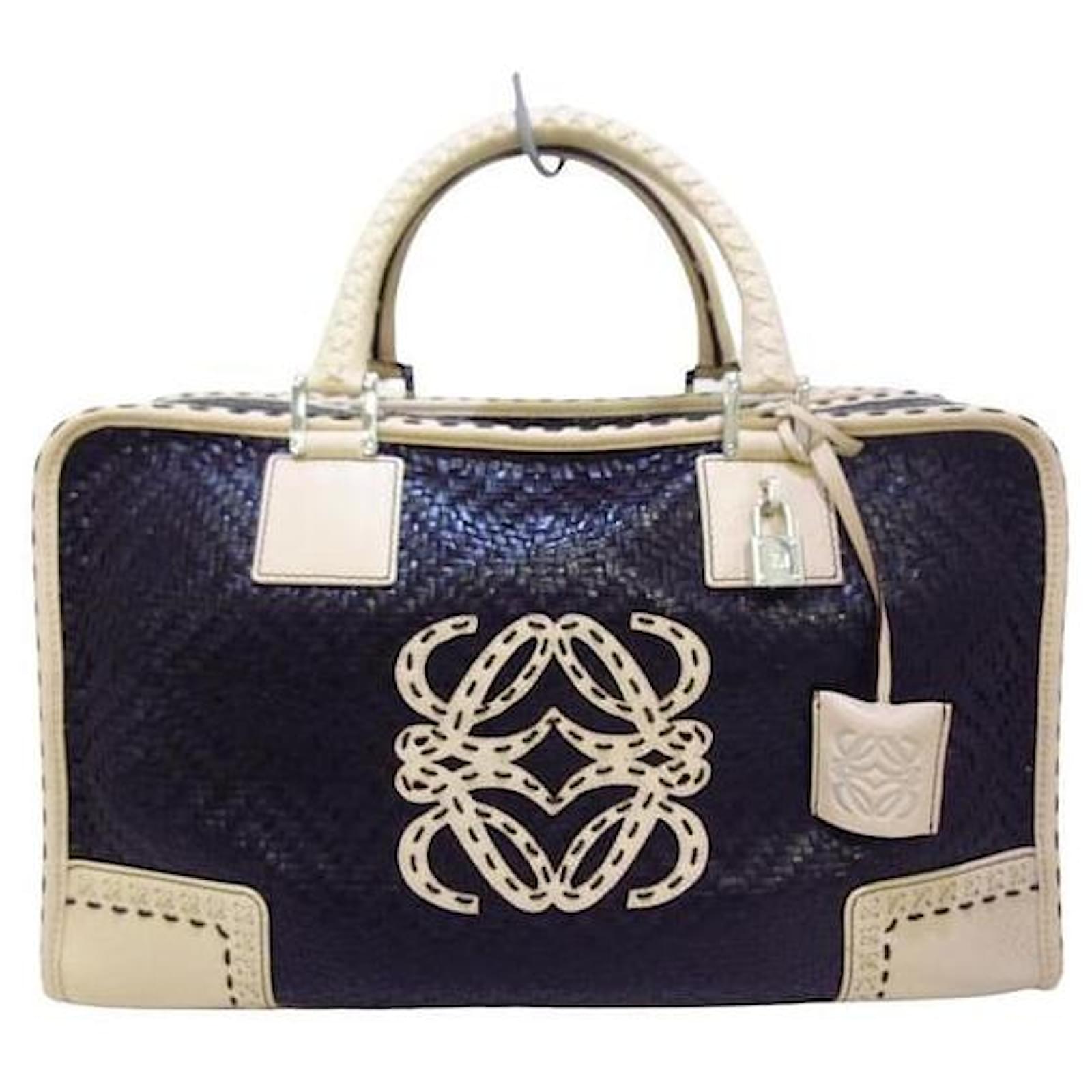 Loewe Amazona Black Beige Leather  ref.2224616