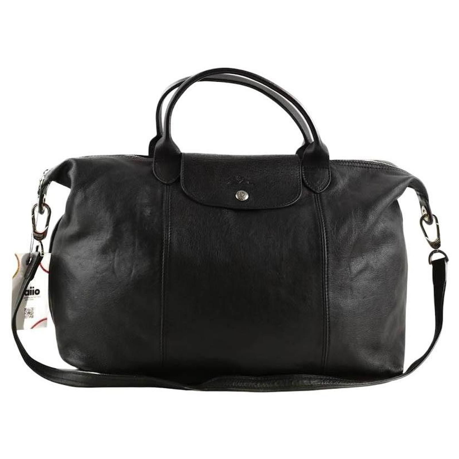 Pliage Longchamp Foldable leather shoulder bag Black  ref.2325502