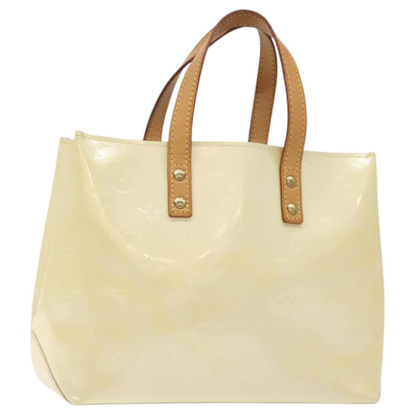 LOUIS VUITTON Monogram Vernis Reade PM Hand Bag Perle M91336 LV Auth 127438 Patent leather  ref.2325496