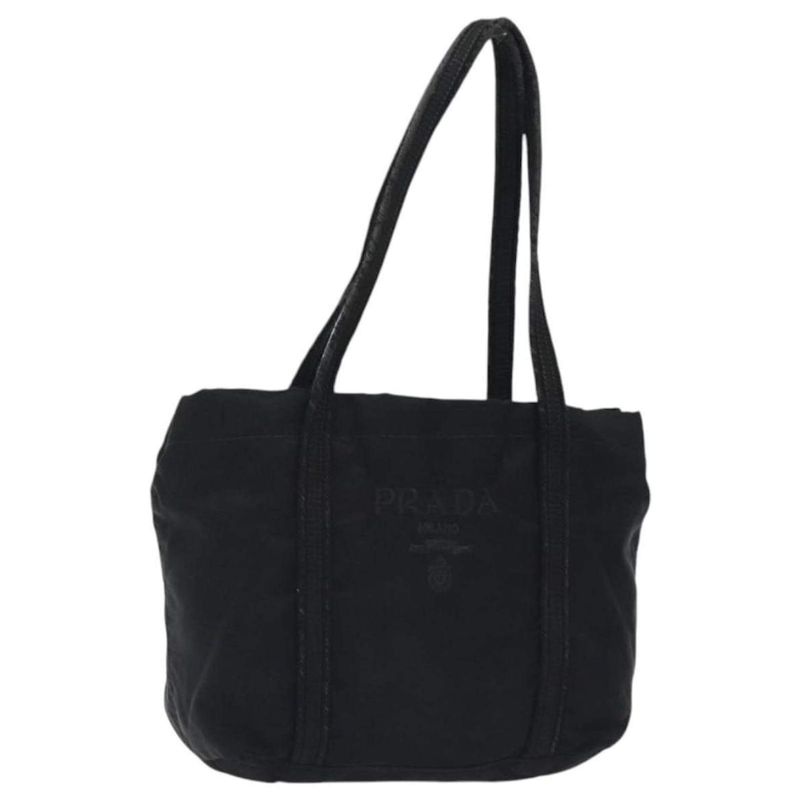 PRADA Mini Tote Bag Nylon Black Silver Auth bs26580 Silvery  ref.2325491