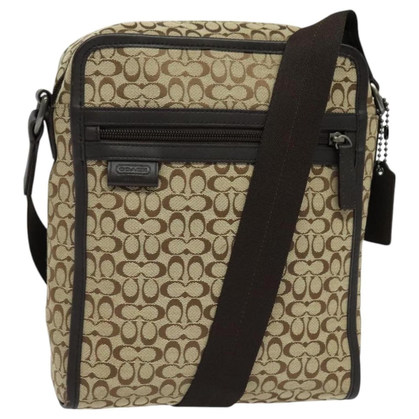 Coach Signature Shoulder Bag Canvas Beige Auth bs26965 Cloth  ref.2325375