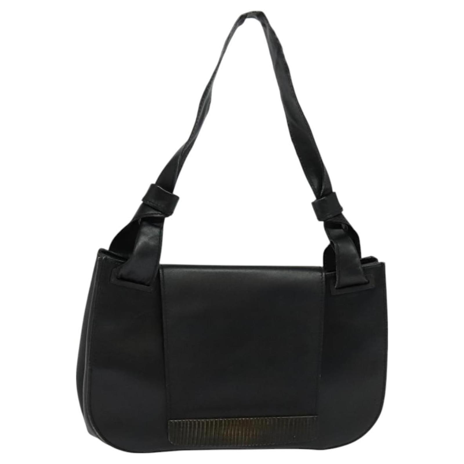 GUCCI Shoulder Bag Leather Black Silver 105375 Auth bs26842 Silvery  ref.2325368