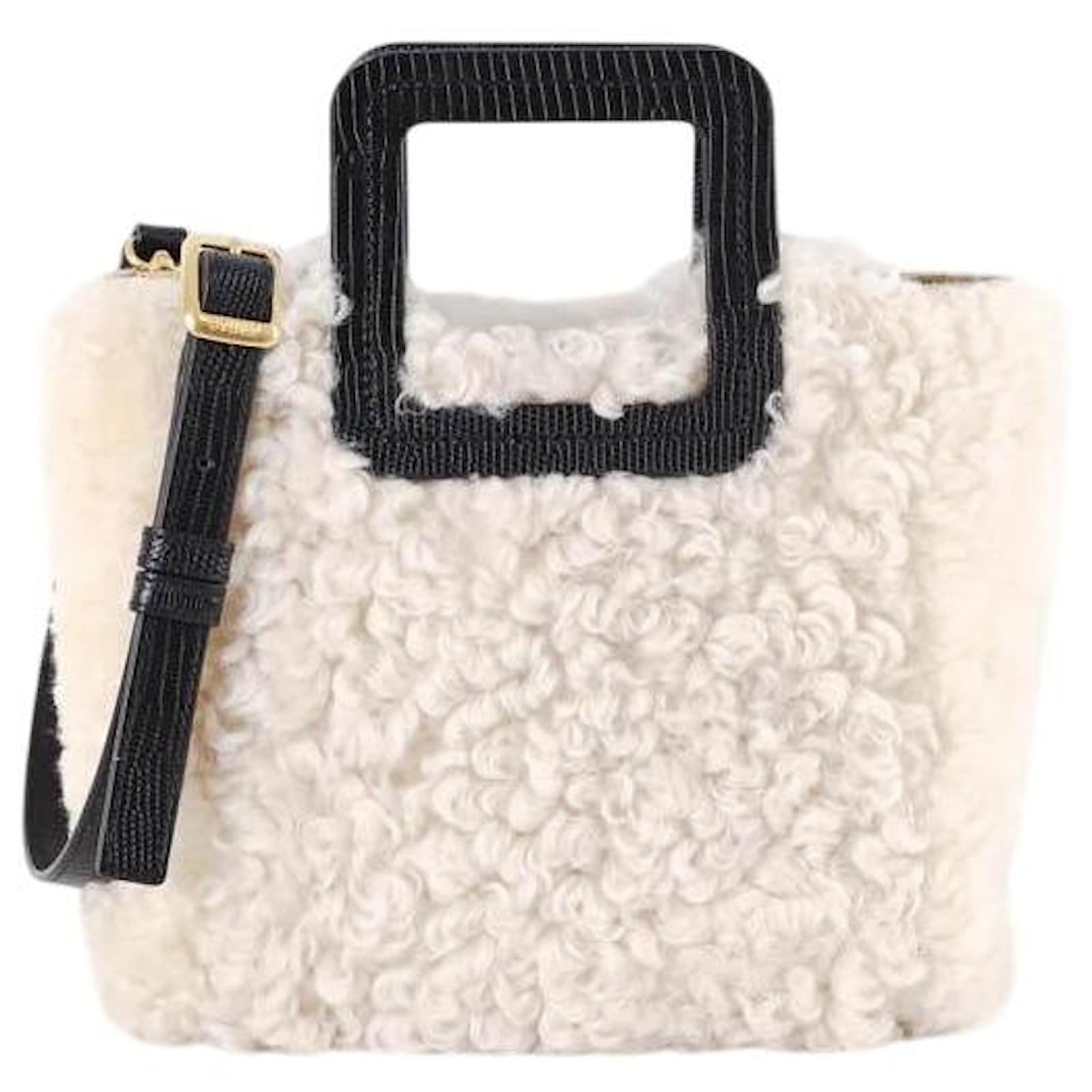 Staud Shoulder bag Beige Faux fur  ref.1842745