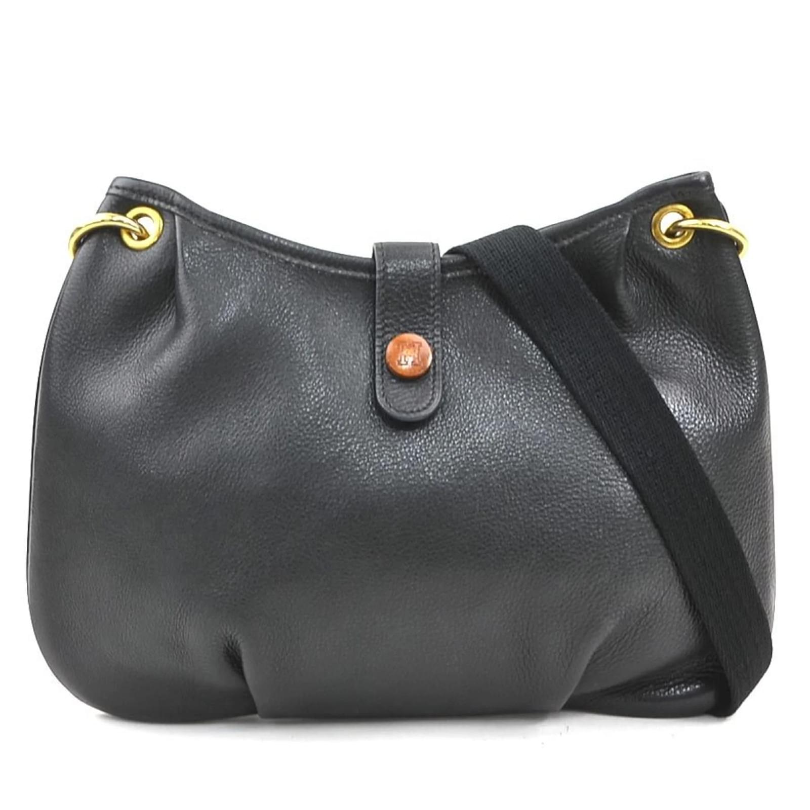 Hermès Hermes Black Leather Shoulder Bag  ref.2325336