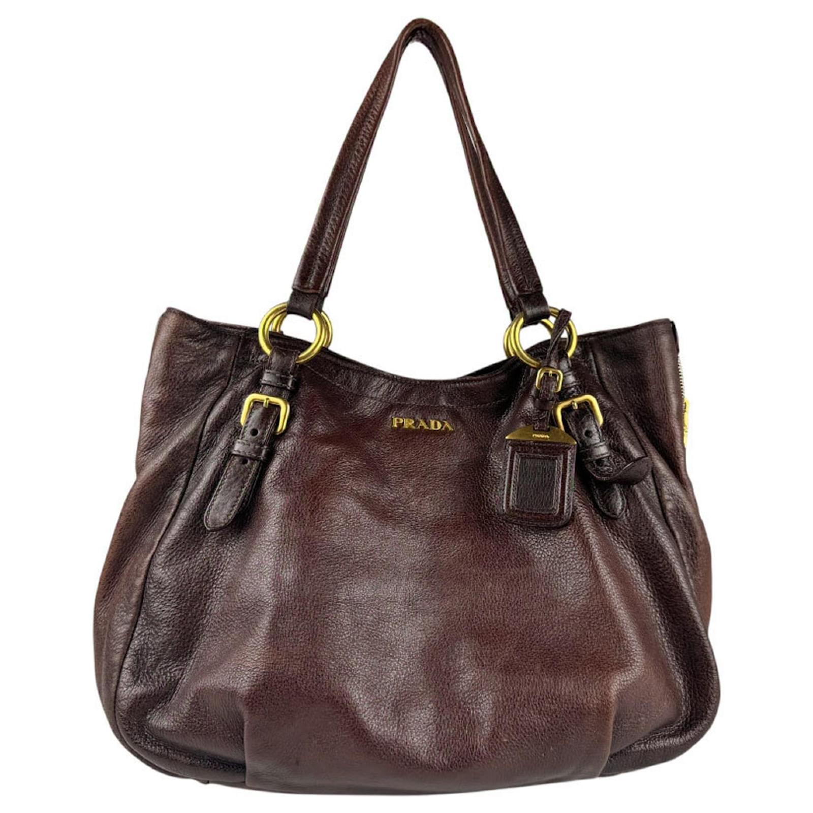 Prada Brown Leather Handbag  ref.2325282