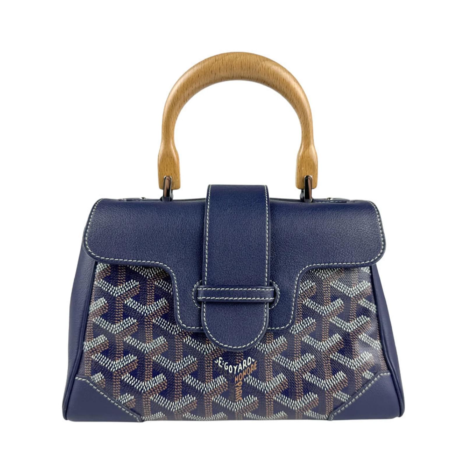 Goyard Saigon Mini Handbag in Navy Navy blue Cloth  ref.2325262