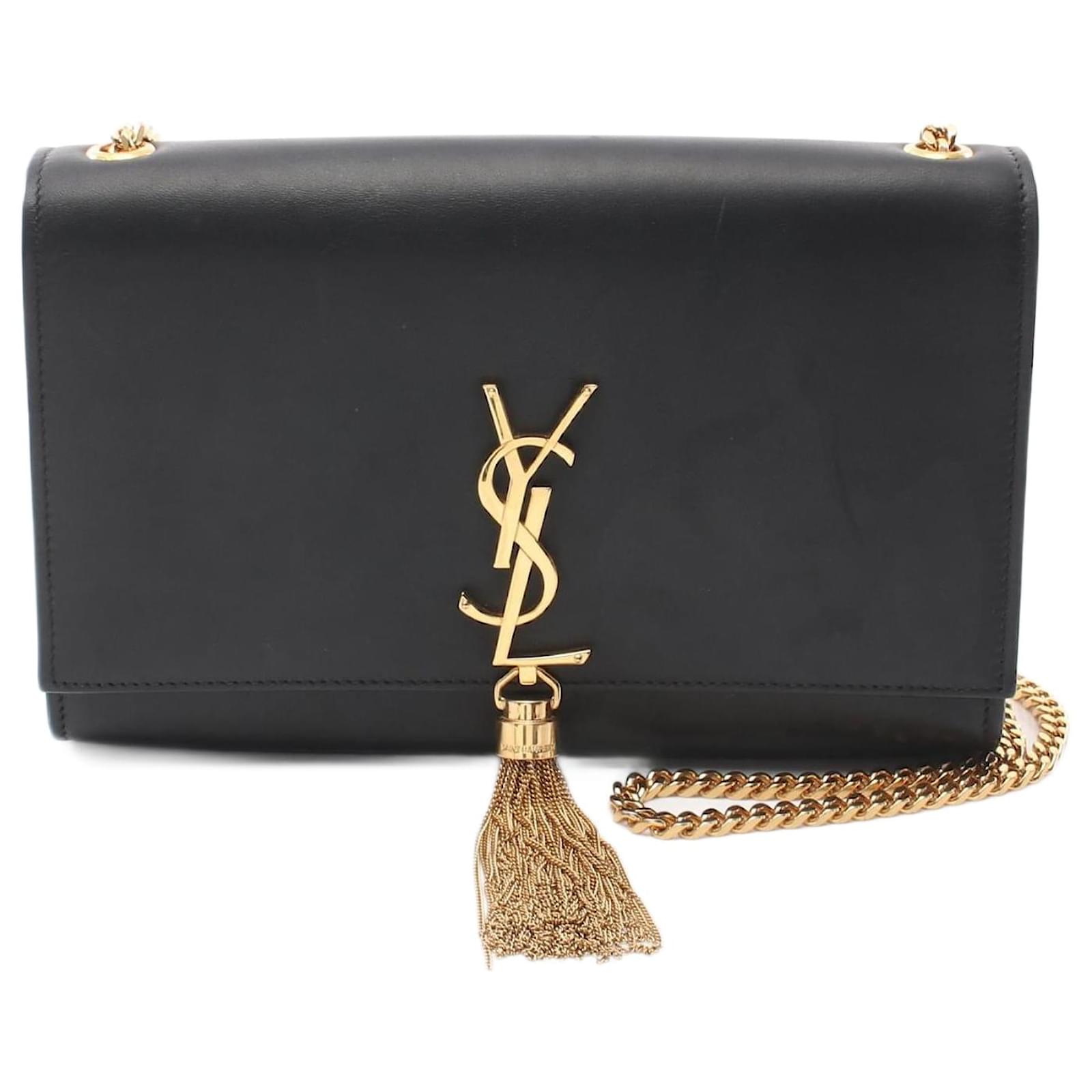Yves Saint Laurent Saint Laurent Paris Kate Monogram Leather Shoulder Bag Black  ref.2323196