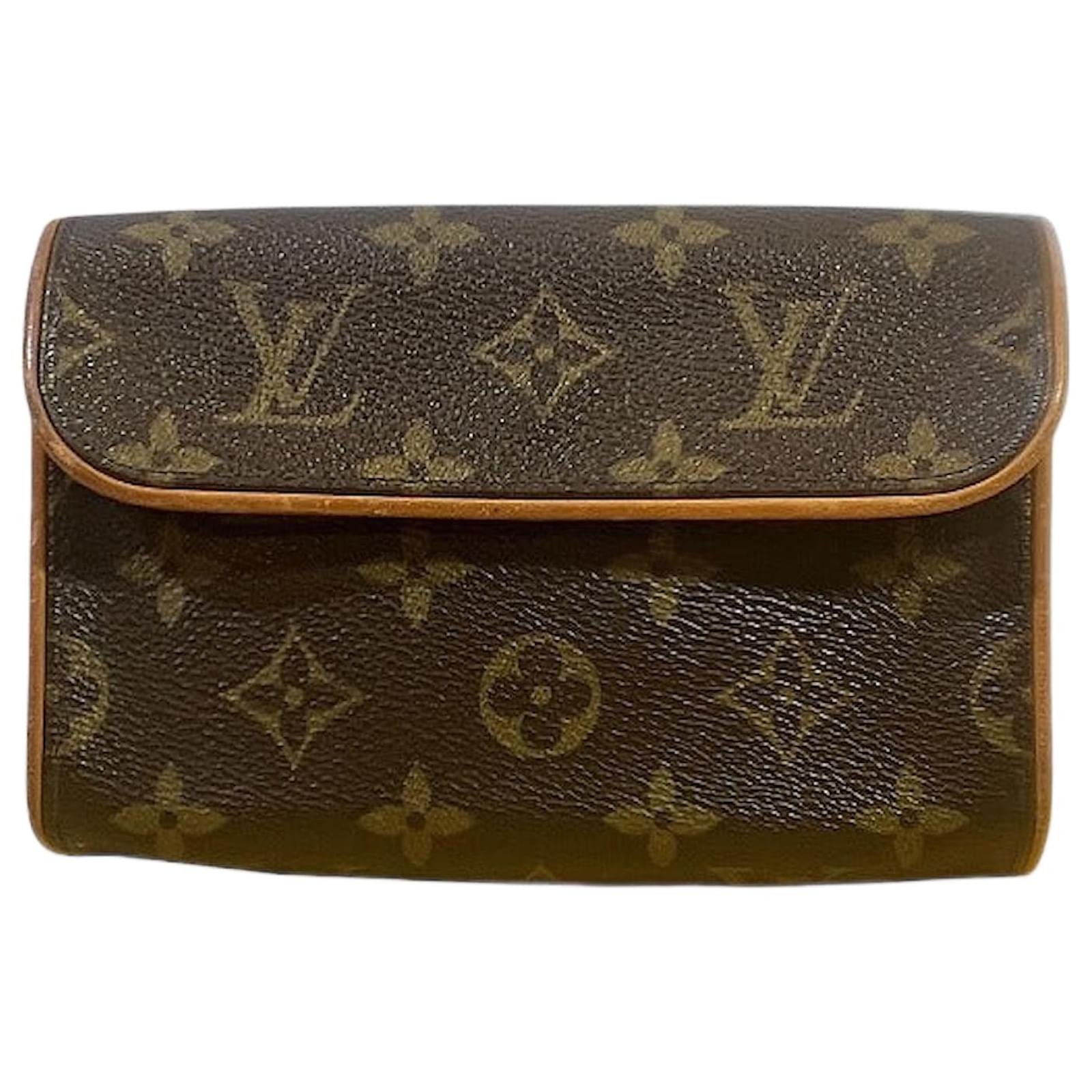 Louis Vuitton Pochette Florentine Monogram Clutch Bag Brown Cloth  ref.2323169