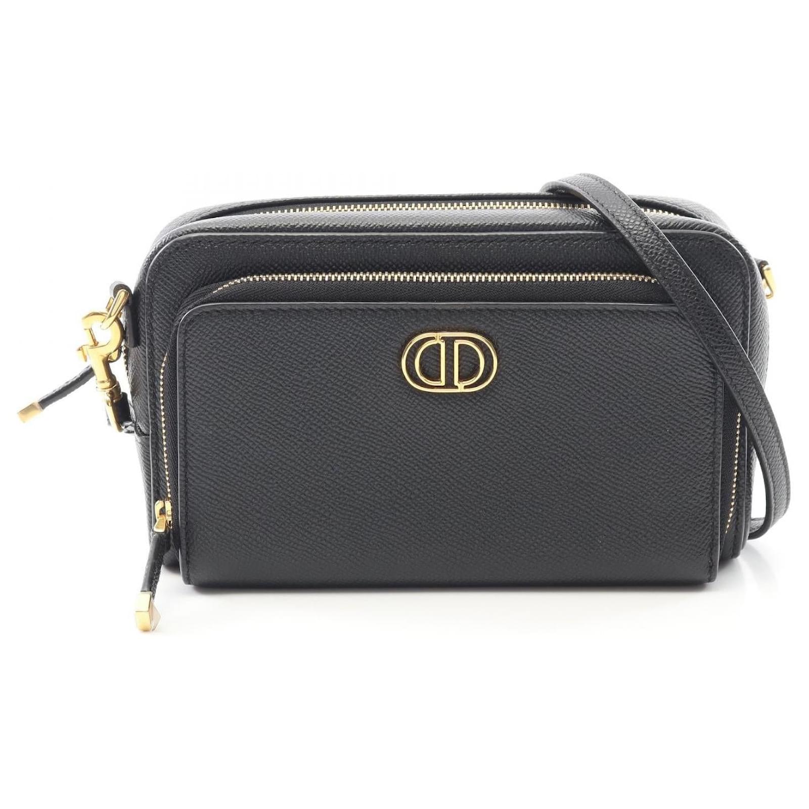Christian Dior Dior Caro Leather 2way Shoulder Bag Black  ref.2323114