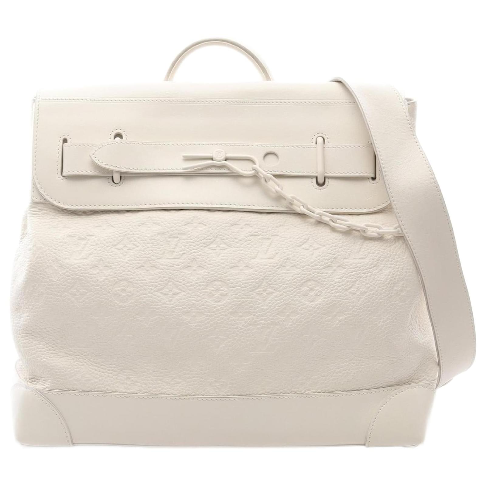 Louis Vuitton Steamer PM Monogram Leather Handbag White  ref.2323108