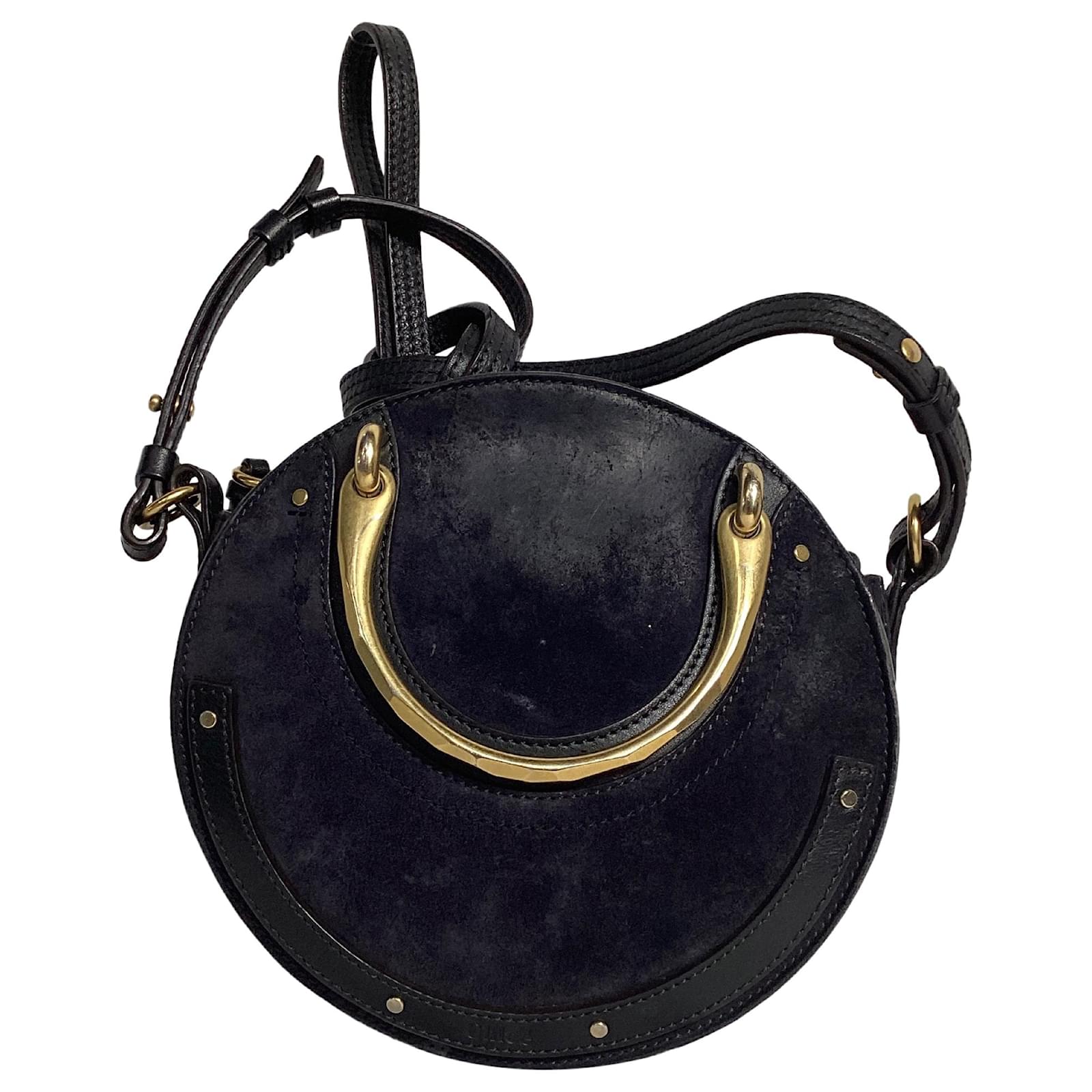 Chloé Small Pixie Round Shoulder Bag in Violet Suede and Leather Purple  ref.2024782