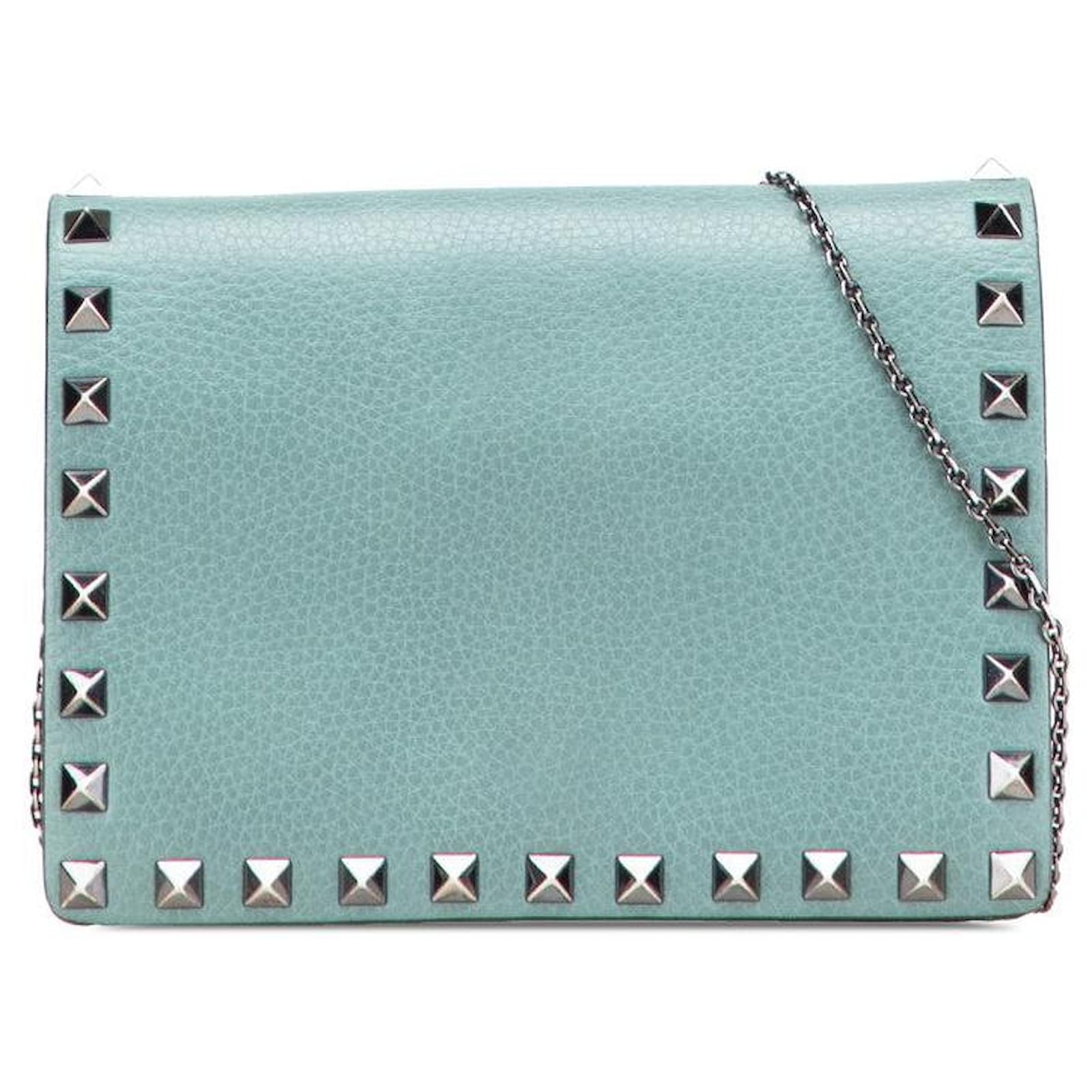Valentino Garavani Valentino Rockstuds Leather Shoulder Bag Green  ref.2323071