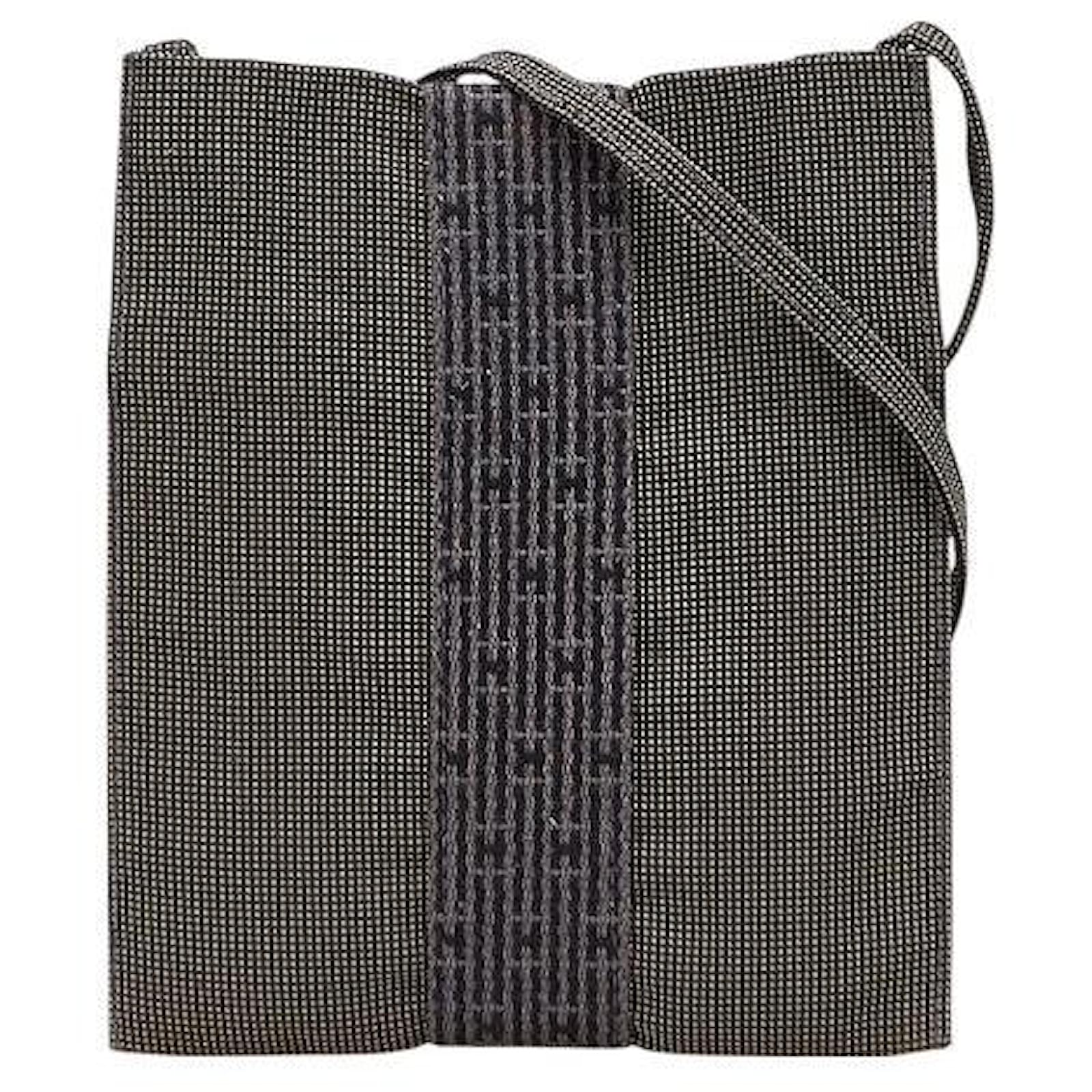 Hermès Hermes Herline Canvas Shoulder Bag Grey Cloth  ref.2323058