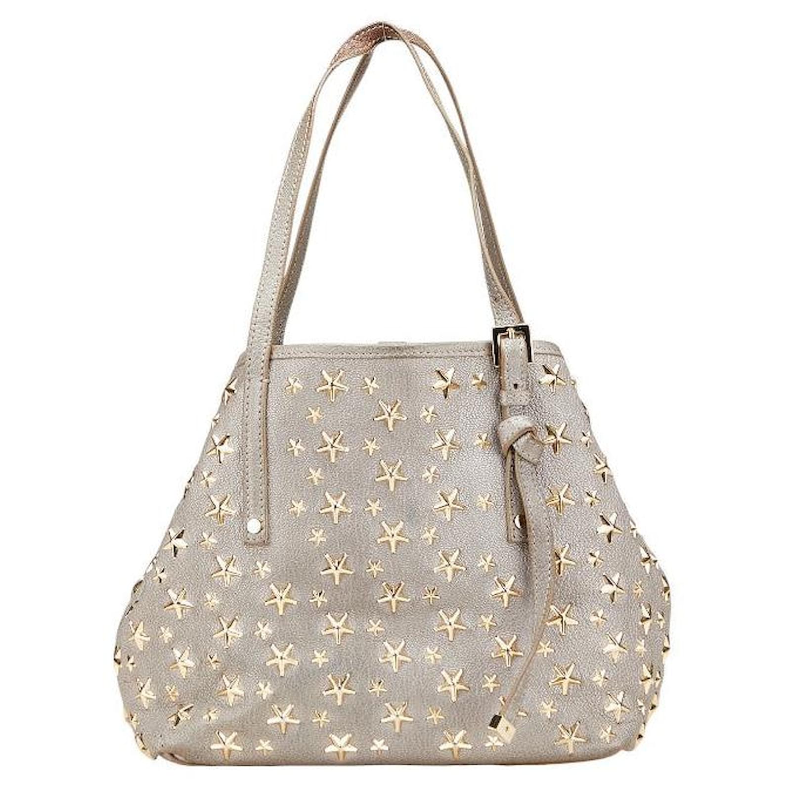 JIMMY CHOO Sashas Leather Handbag Grey  ref.2323054