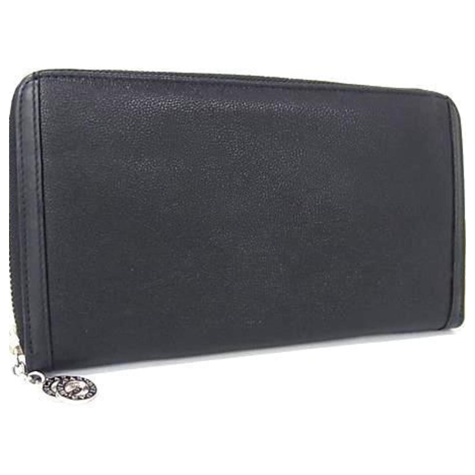 Bulgari Bvlgari Long Wallet Organizer Doppiotondo Black Leather  ref.2322924