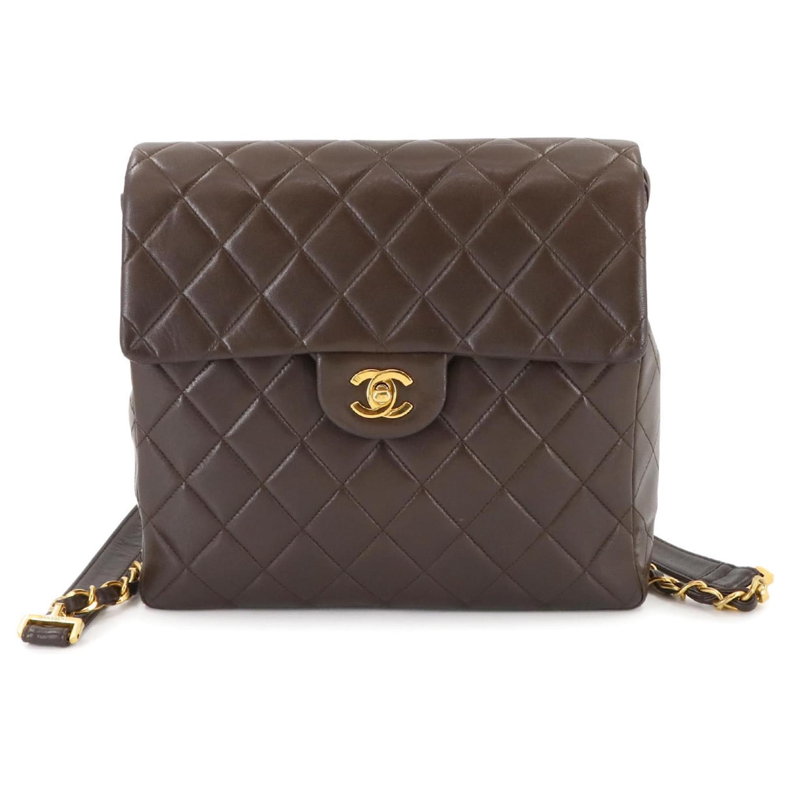 Chanel Matelasse Chain Backpack Brown Leather  ref.2322822
