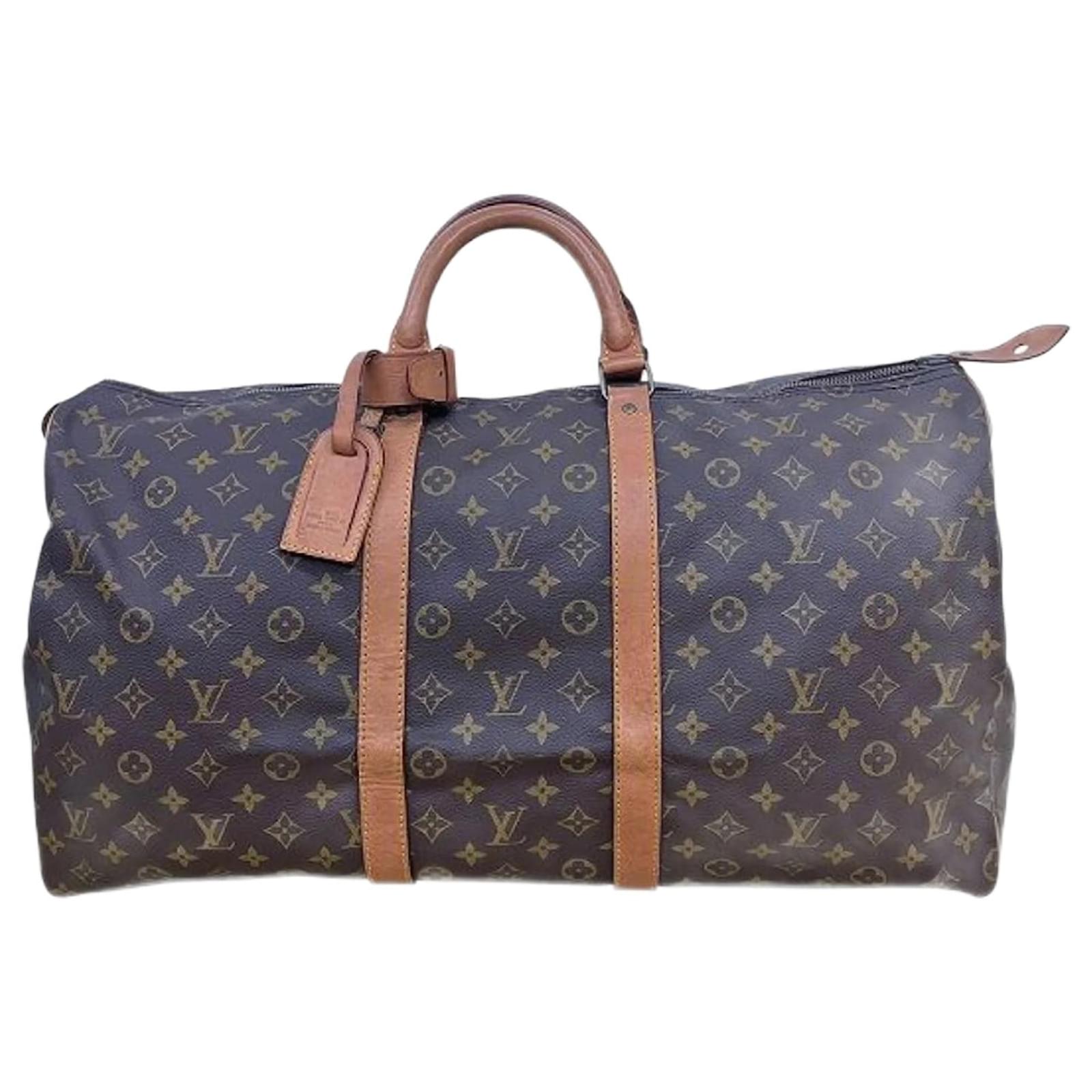 Louis Vuitton Monogram Keepall 55 Boston Bag Brown Patent leather  ref.2322740