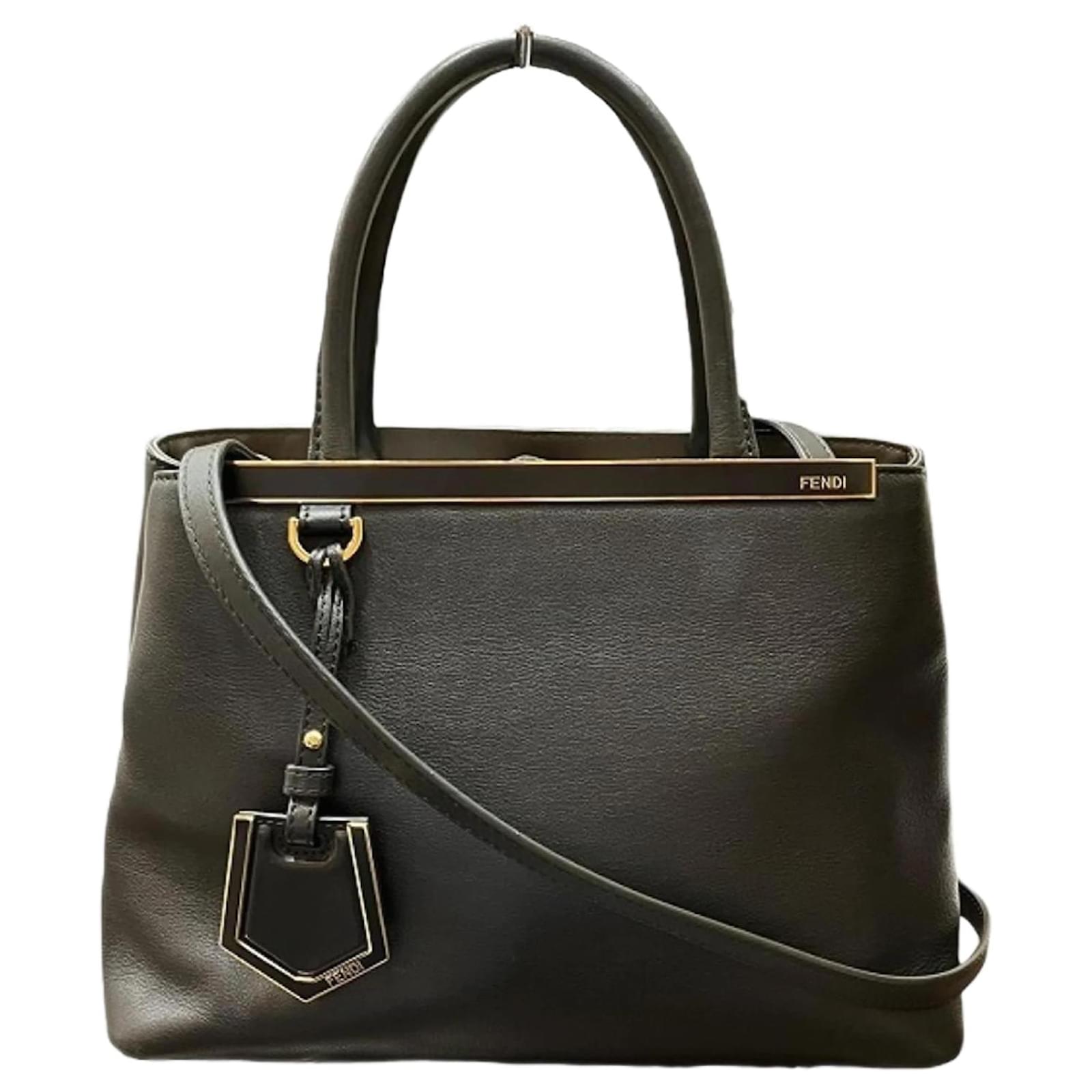Fendi Petit Two Jours Handbag Black Leather  ref.2322655