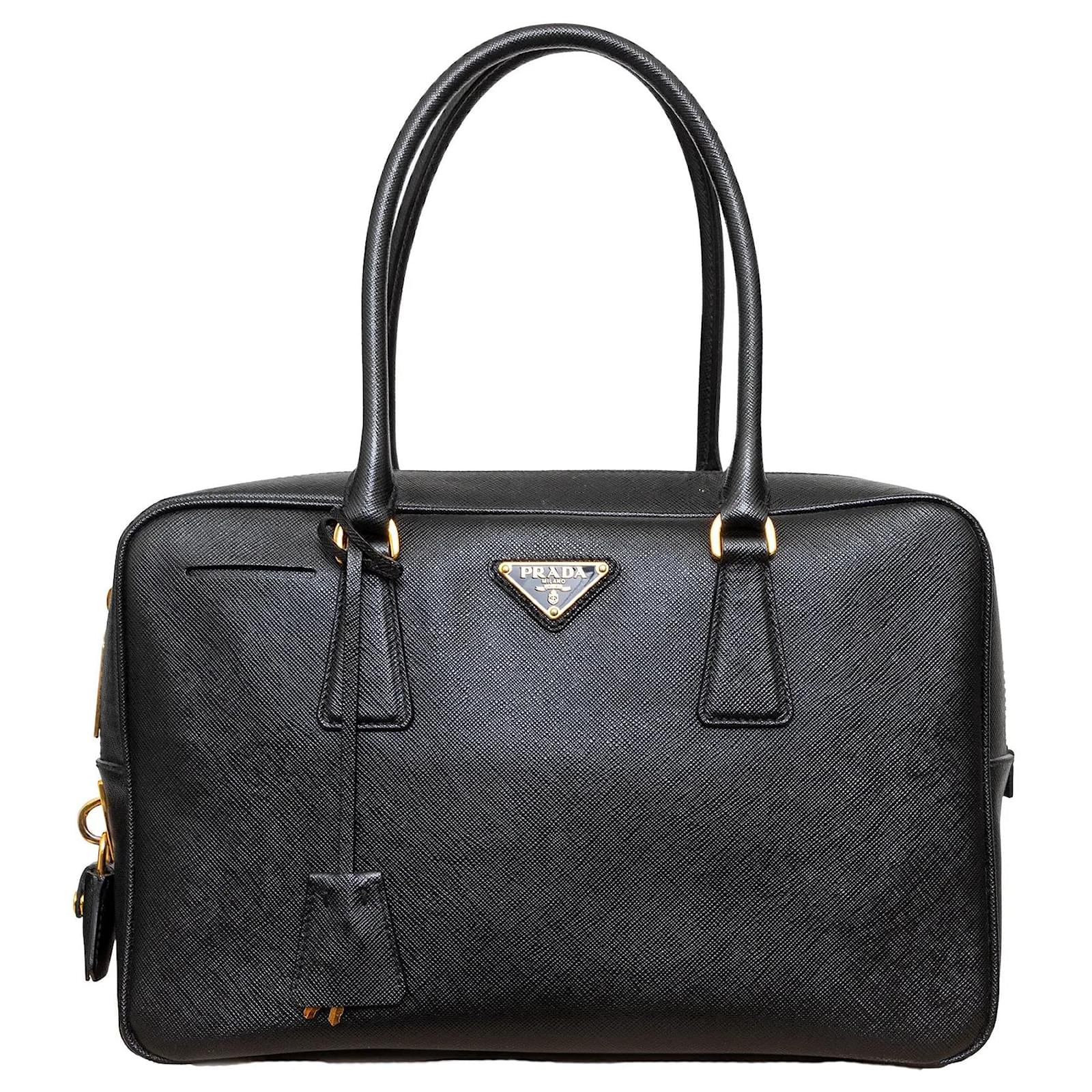 Prada Bauletto Handbag Black Leather  ref.2322584