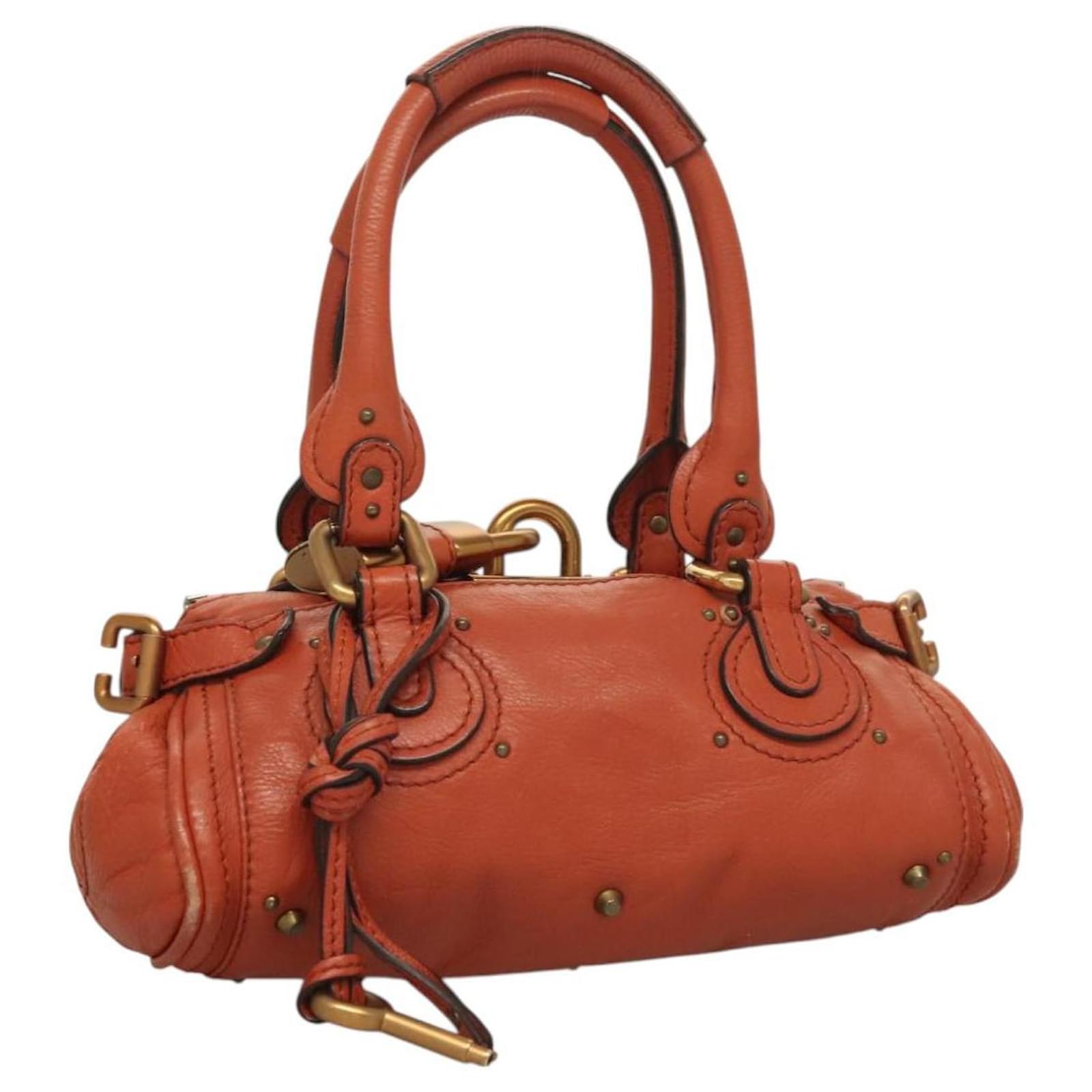 Chloé Chloe Paddington Hand Bag Leather Brown Gold Silver Auth 127688 Silvery Golden  ref.2322466