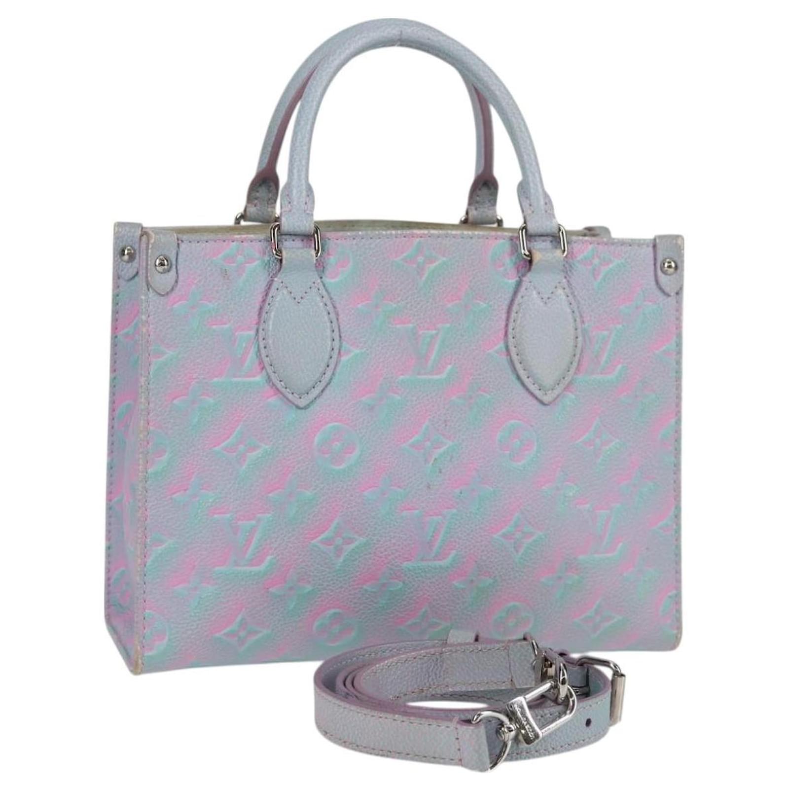 LOUIS VUITTON Monogram Empreinte On The Go PM Bag 2way Blue M46067 Auth MX449A  ref.2322463