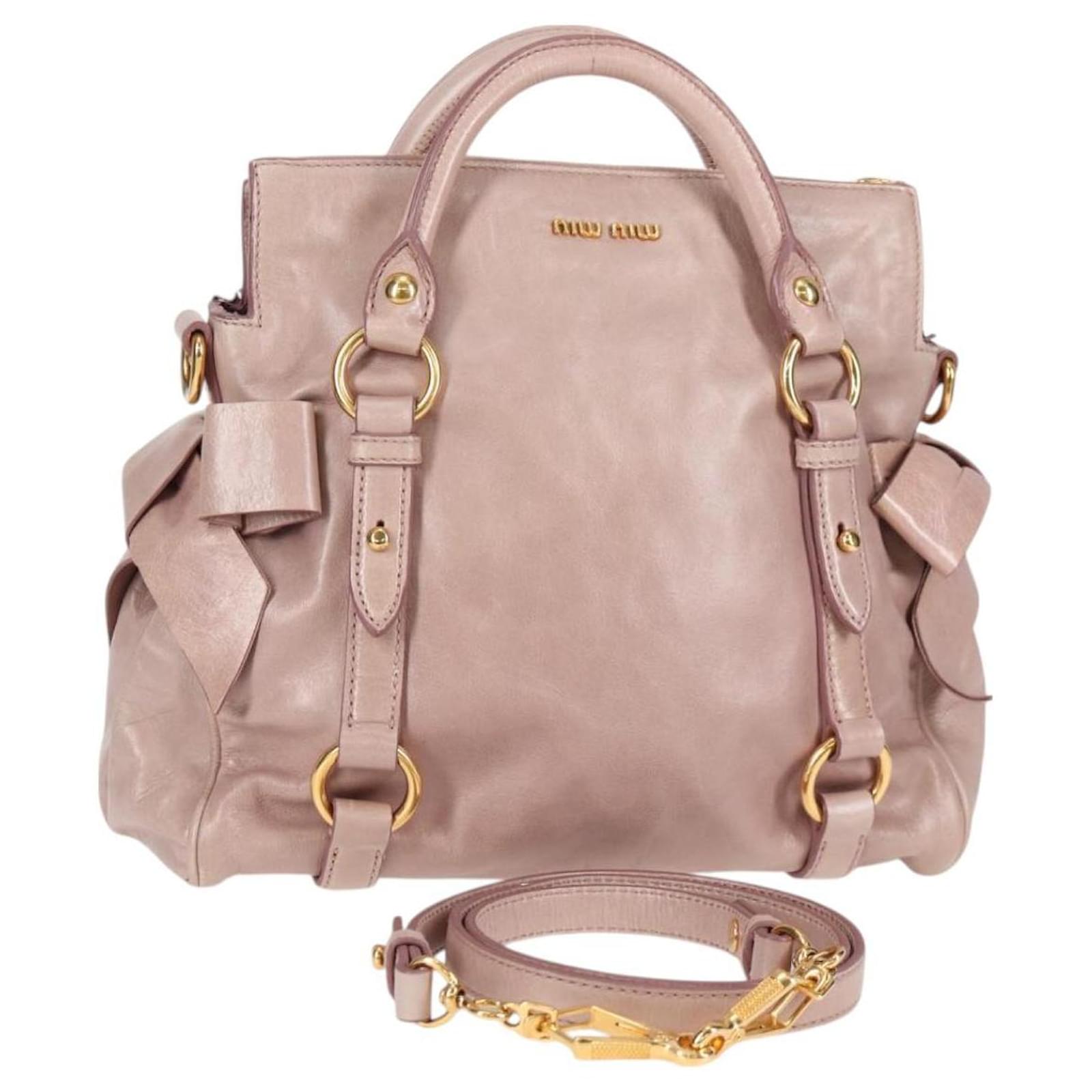 Miu Miu Hand Bag Leather 2way Pink Gold Auth yk18460V Golden  ref.2322431