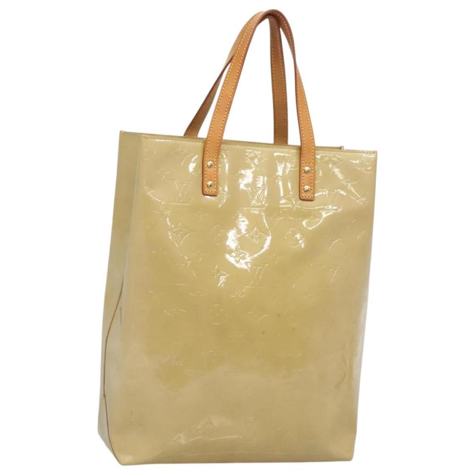 LOUIS VUITTON Monogram Vernis Reade MM Hand Bag Beige M91141 LV Auth yk18515 Patent leather  ref.2322397