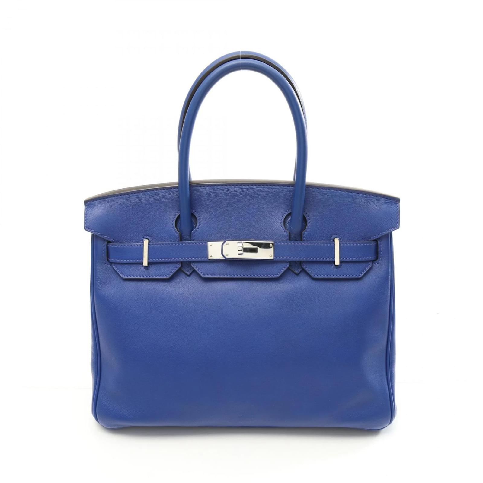 Hermès Hermes Birkin 30 Blue Electric Handbag Leather  ref.2322314