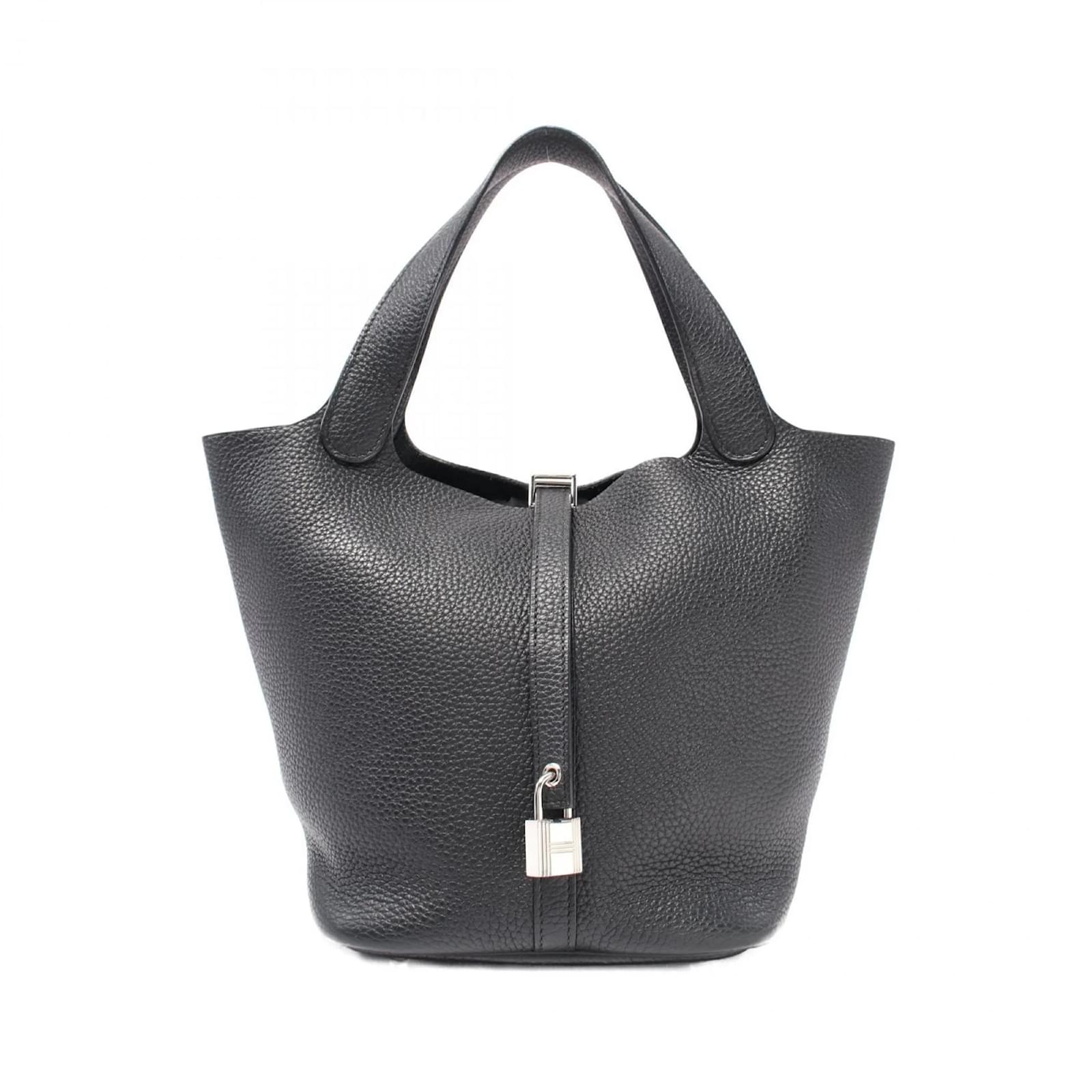 Hermès Hermes Picotin Lock MM Handbag Black Leather  ref.2322304