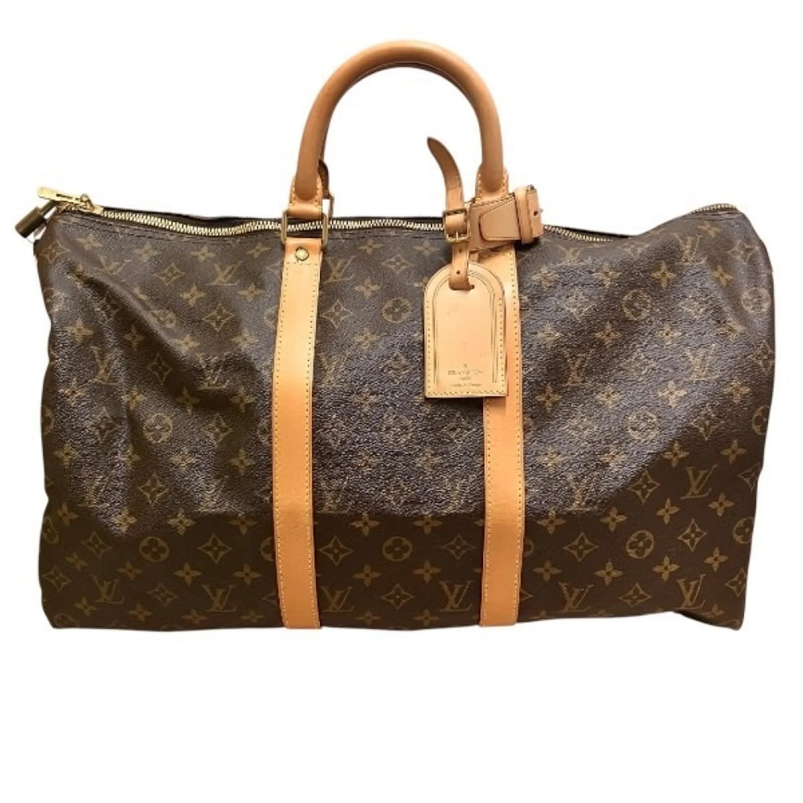Louis Vuitton Monogram Keepall 50 Bag Brown Patent leather  ref.2322282