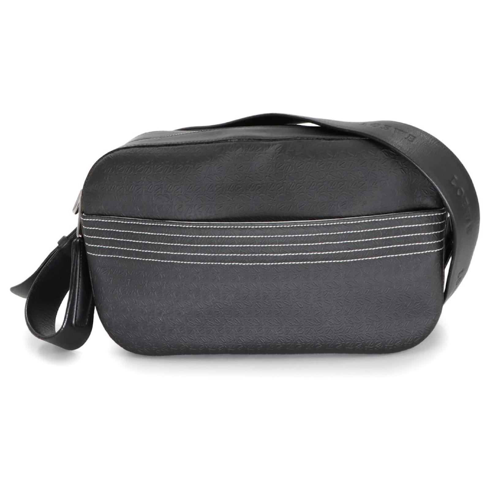 Loewe Repeat Anagram Shoulder Bag Black Leather Plastic  ref.2322262