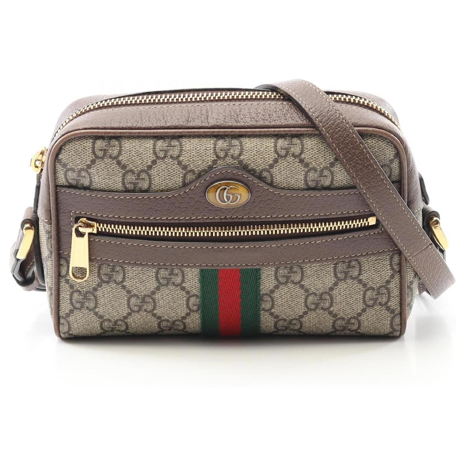 GUCCI Ophidia GG Supreme Shoulder Bag Brown Multiple colors Beige Leather Cloth  ref.2322210