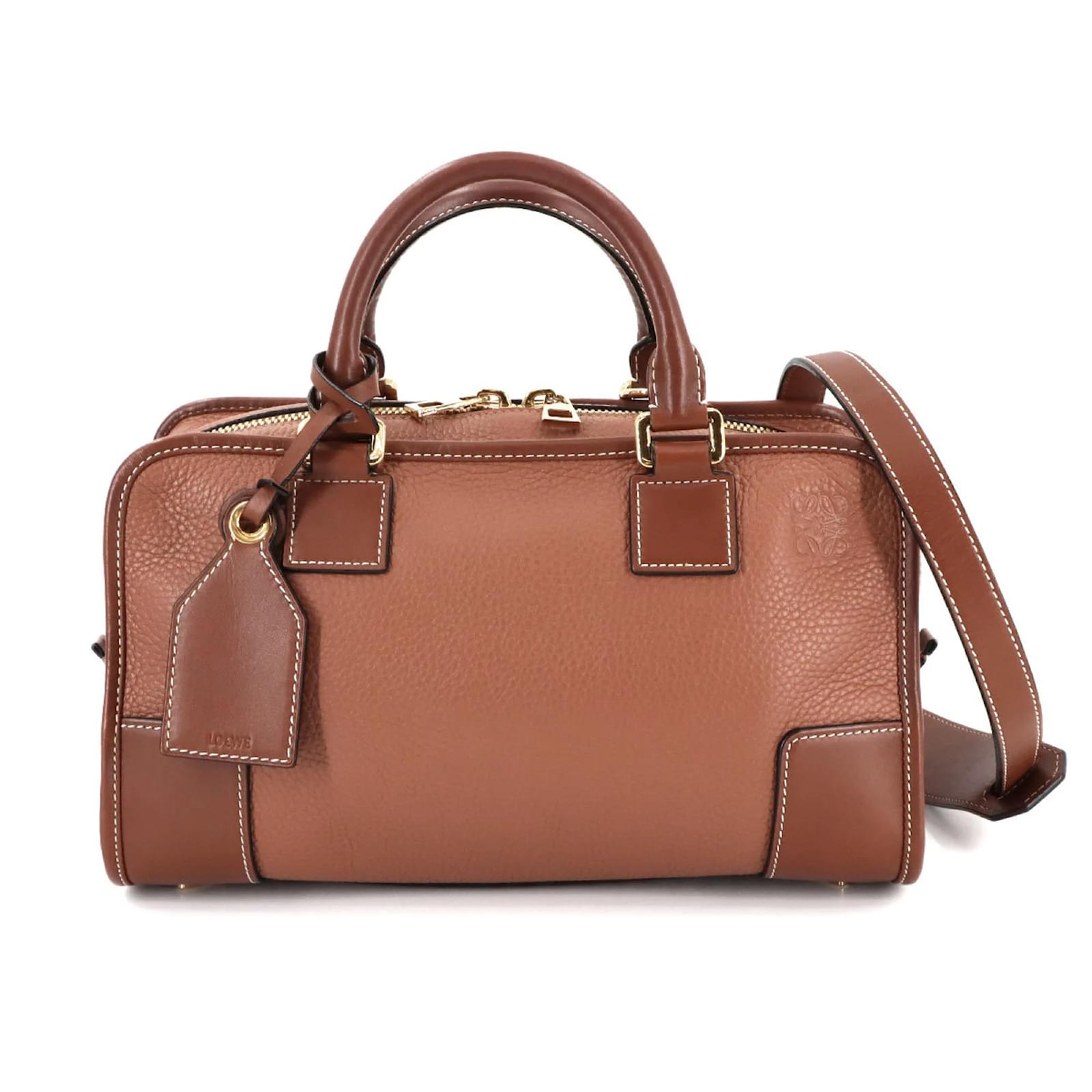 Loewe Amazona 28 Handbag Brown Leather  ref.2322068