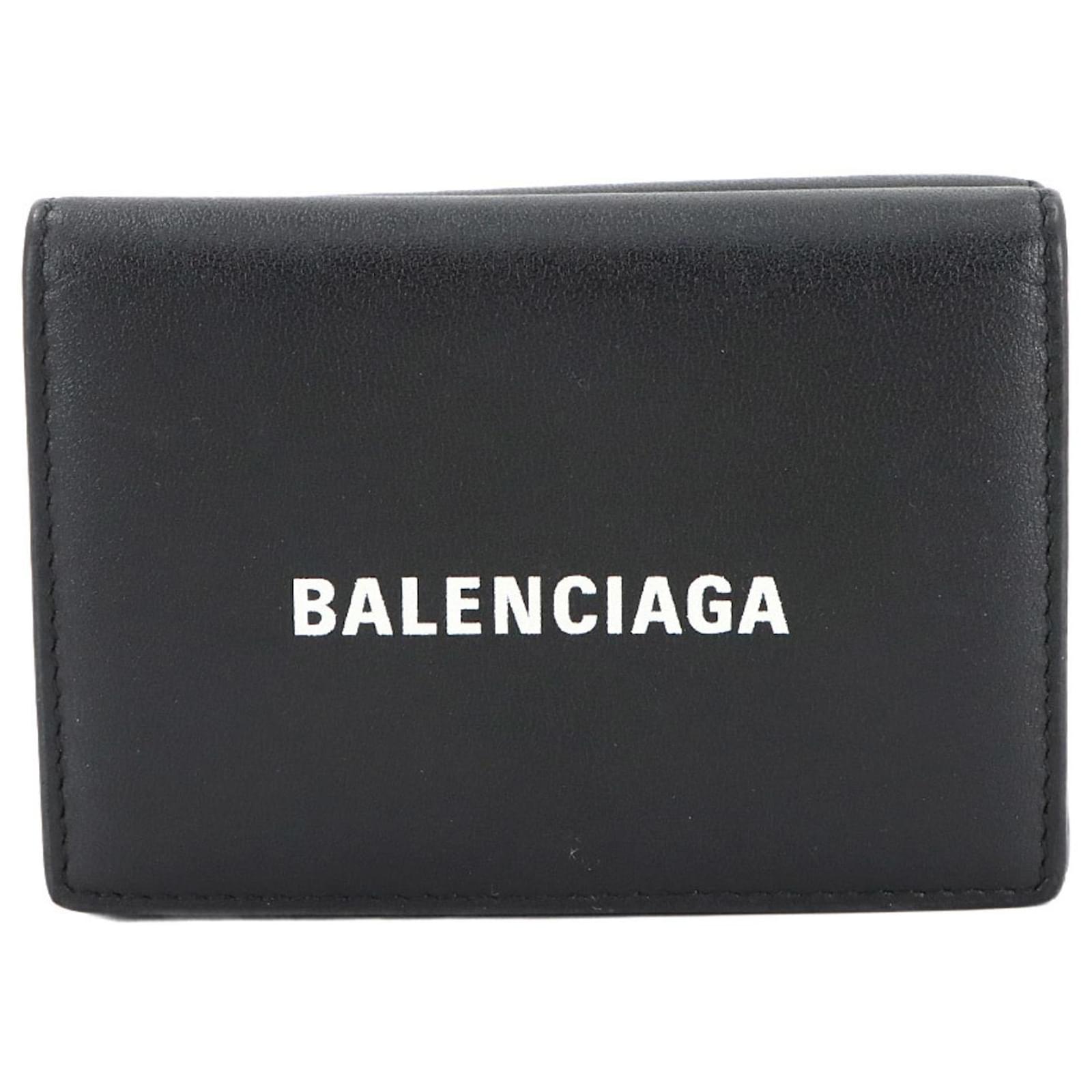 Balenciaga Cash Mini Wallet Black White Leather  ref.2322036